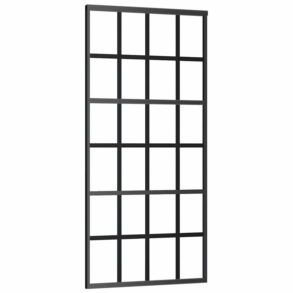 vidaXL Ușă glisantă cu set de feronerie neagră 90x205 cm Sticlă ESG