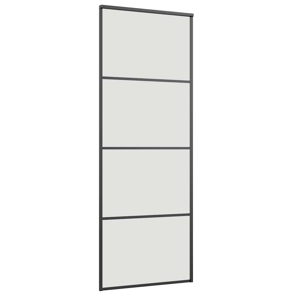 vidaXL Ușă glisantă cu set de feronerie neagră 76x205 cm Sticlă ESG vidaXL Ușă glisantă cu set de feronerie neagră 76x205 cm Sticlă ESG