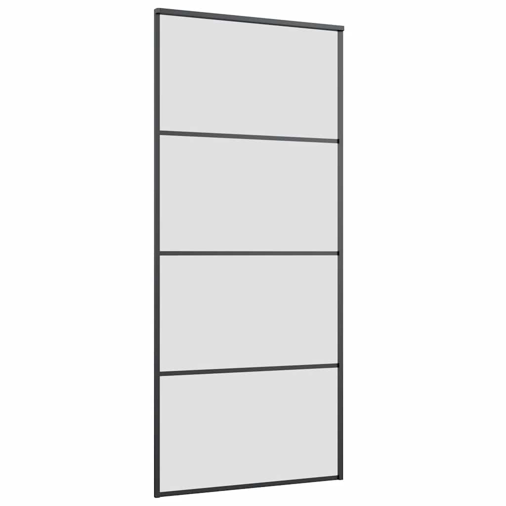 vidaXL Ușă glisantă cu set de feronerie neagră 90x205 cm Sticlă ESG