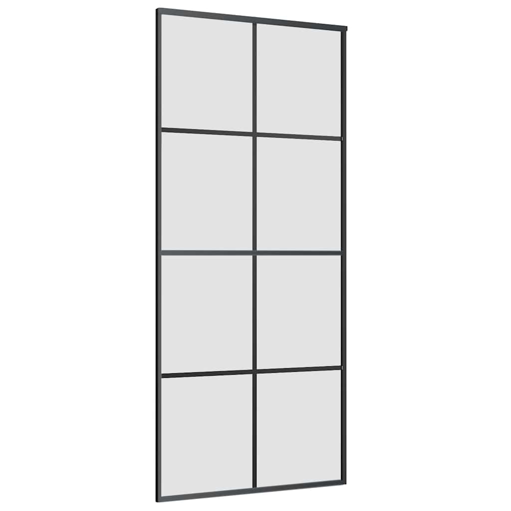 vidaXL Ușă glisantă cu set de feronerie neagră 90x205 cm Sticlă ESG