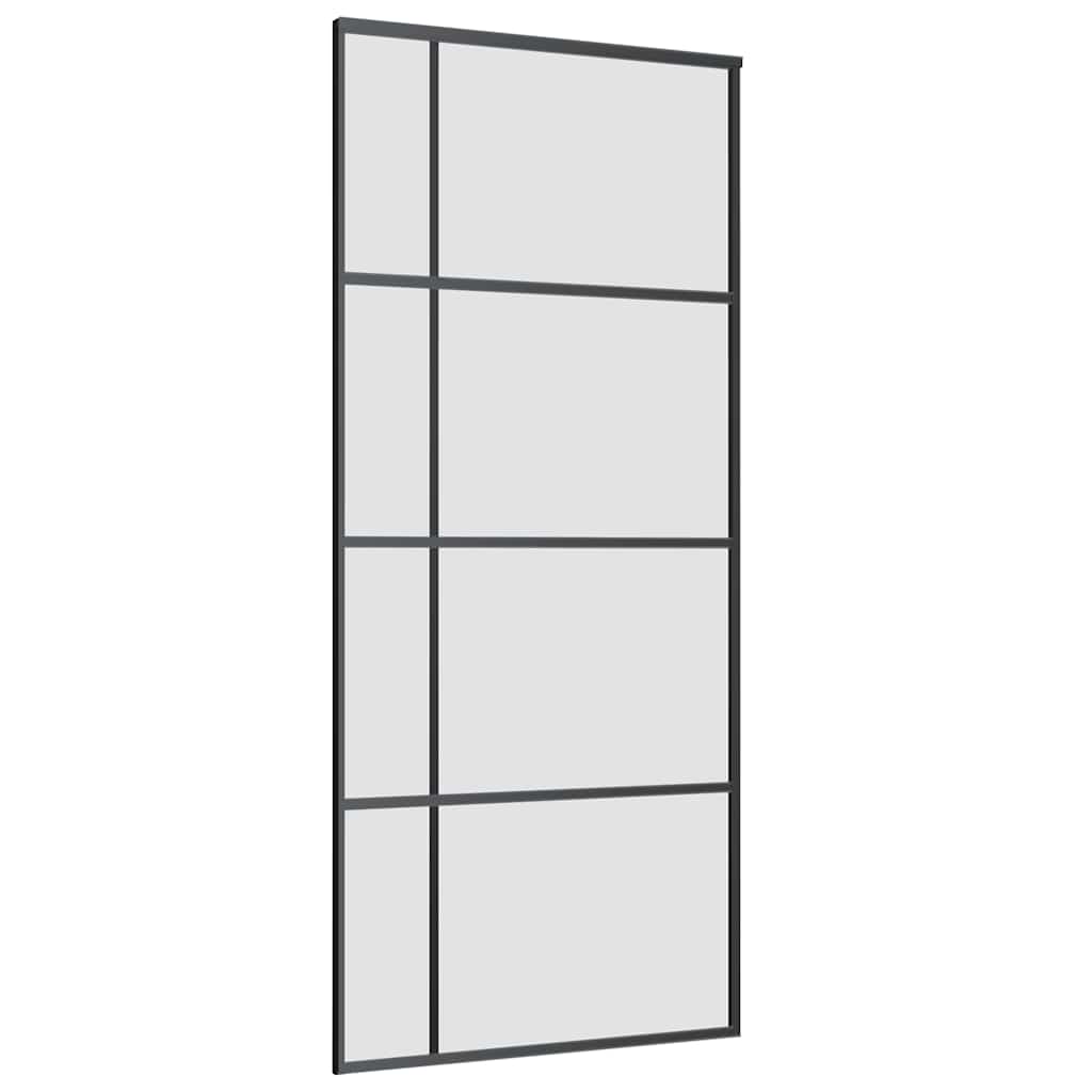 vidaXL Ușă glisantă cu set de feronerie neagră 90x205 cm Sticlă ESG