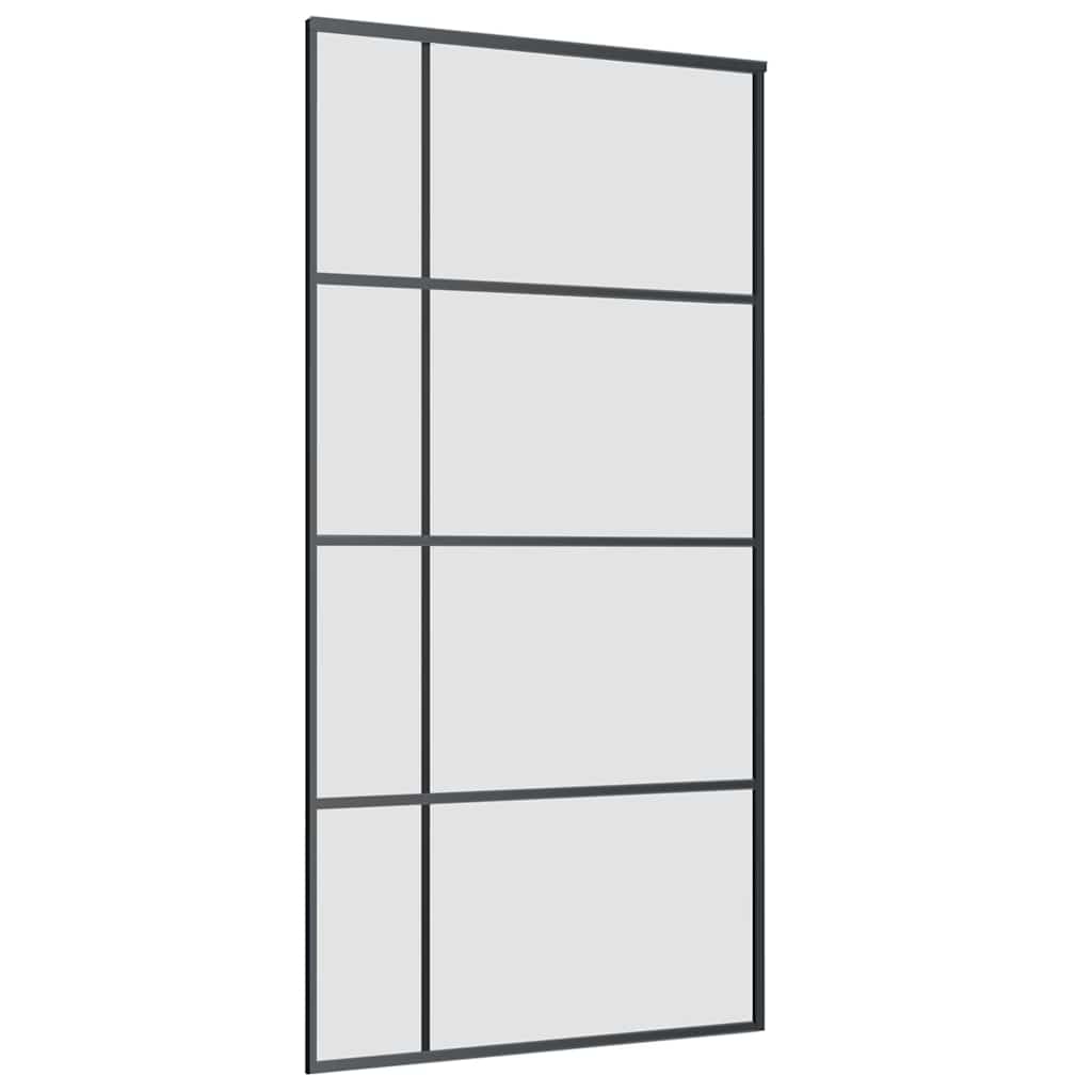 vidaXL Ușă glisantă cu set de feronerie neagră 102,5x205 cm Sticlă ESG vidaXL Ușă glisantă cu set de feronerie neagră 102,5x205 cm Sticlă ESG