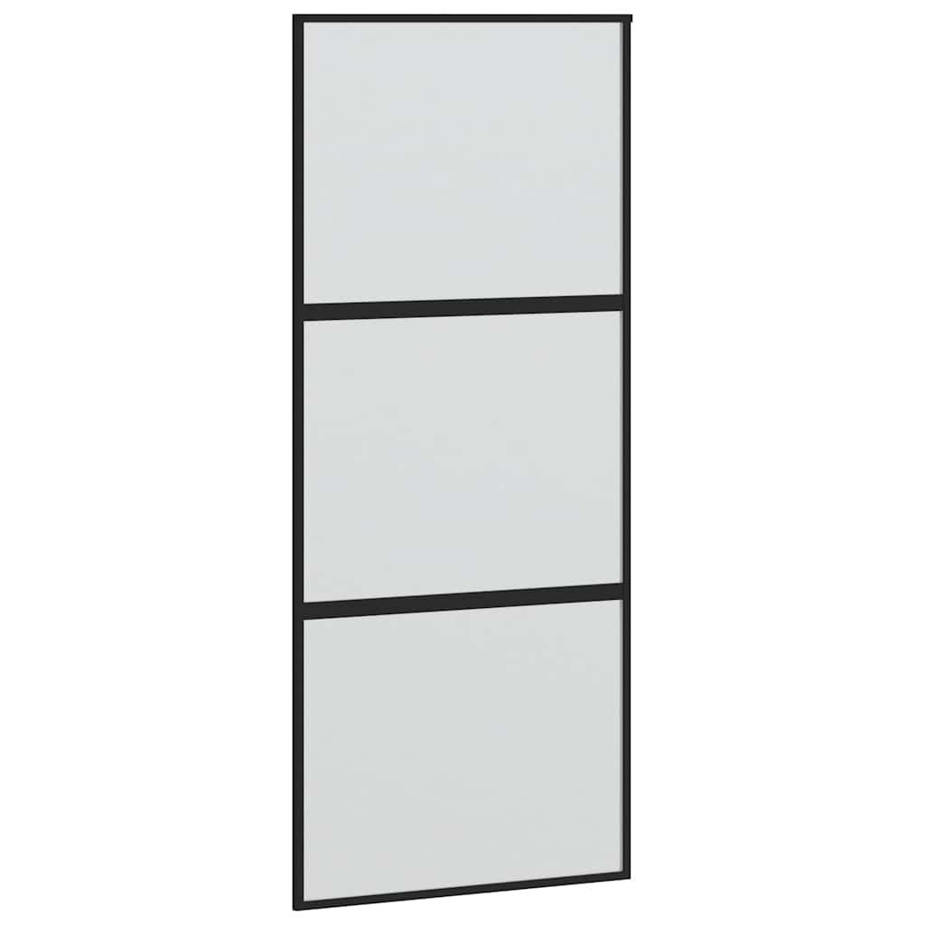 vidaXL Ușă glisantă cu set feronerie neagră 90x205cm sticlă securizată vidaXL Ușă glisantă cu set feronerie neagră 90x205cm sticlă securizată