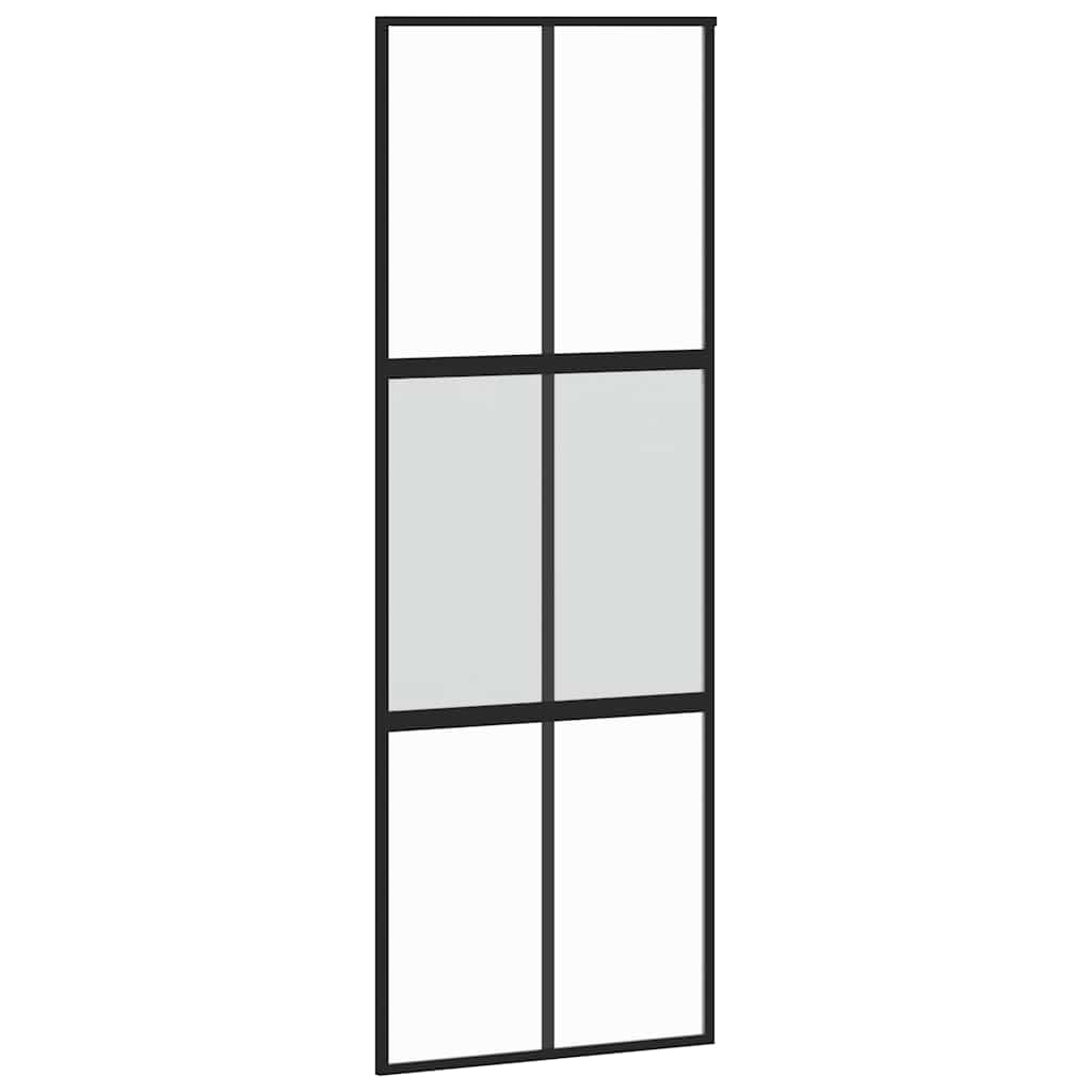 vidaXL Ușă glisantă cu set feronerie neagră 76x205cm sticlă securizată