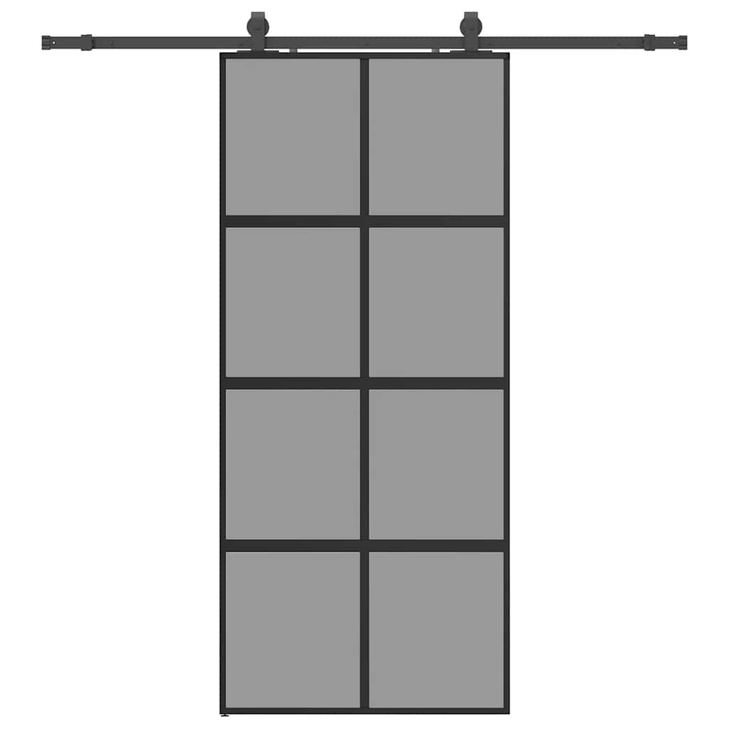 vidaXL Ușă glisantă cu set feronerie neagră 90x205cm sticlă securizată