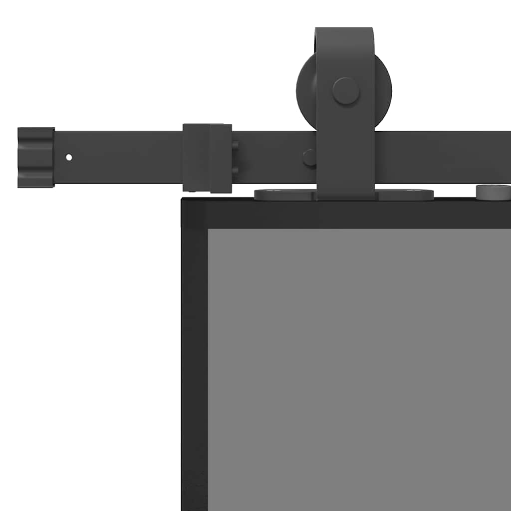 vidaXL Ușă glisantă cu set feronerie neagră 90x205cm sticlă securizată