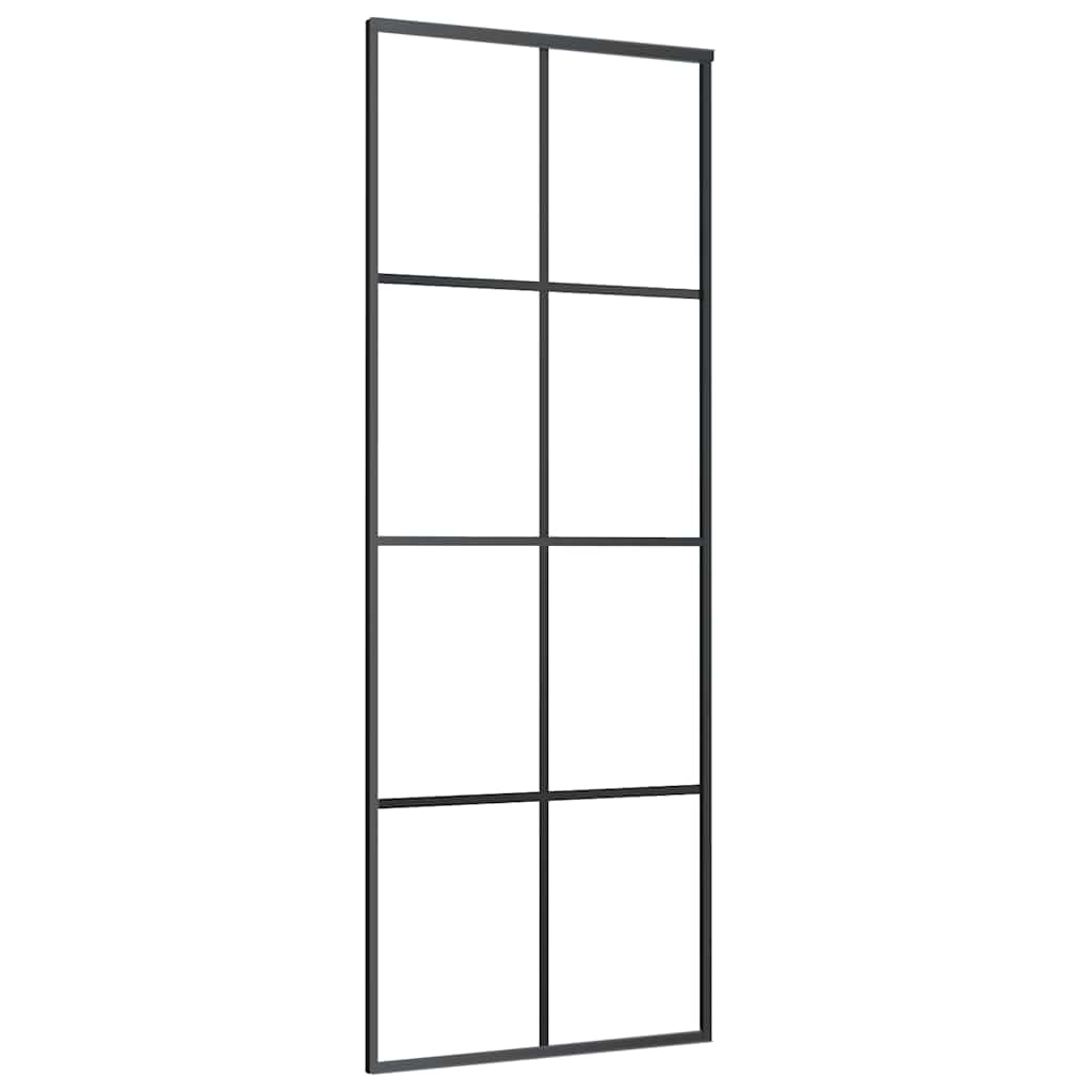 vidaXL Ușă glisantă cu set de feronerie neagră 76x205 cm Sticlă ESG vidaXL Ușă glisantă cu set de feronerie neagră 76x205 cm Sticlă ESG