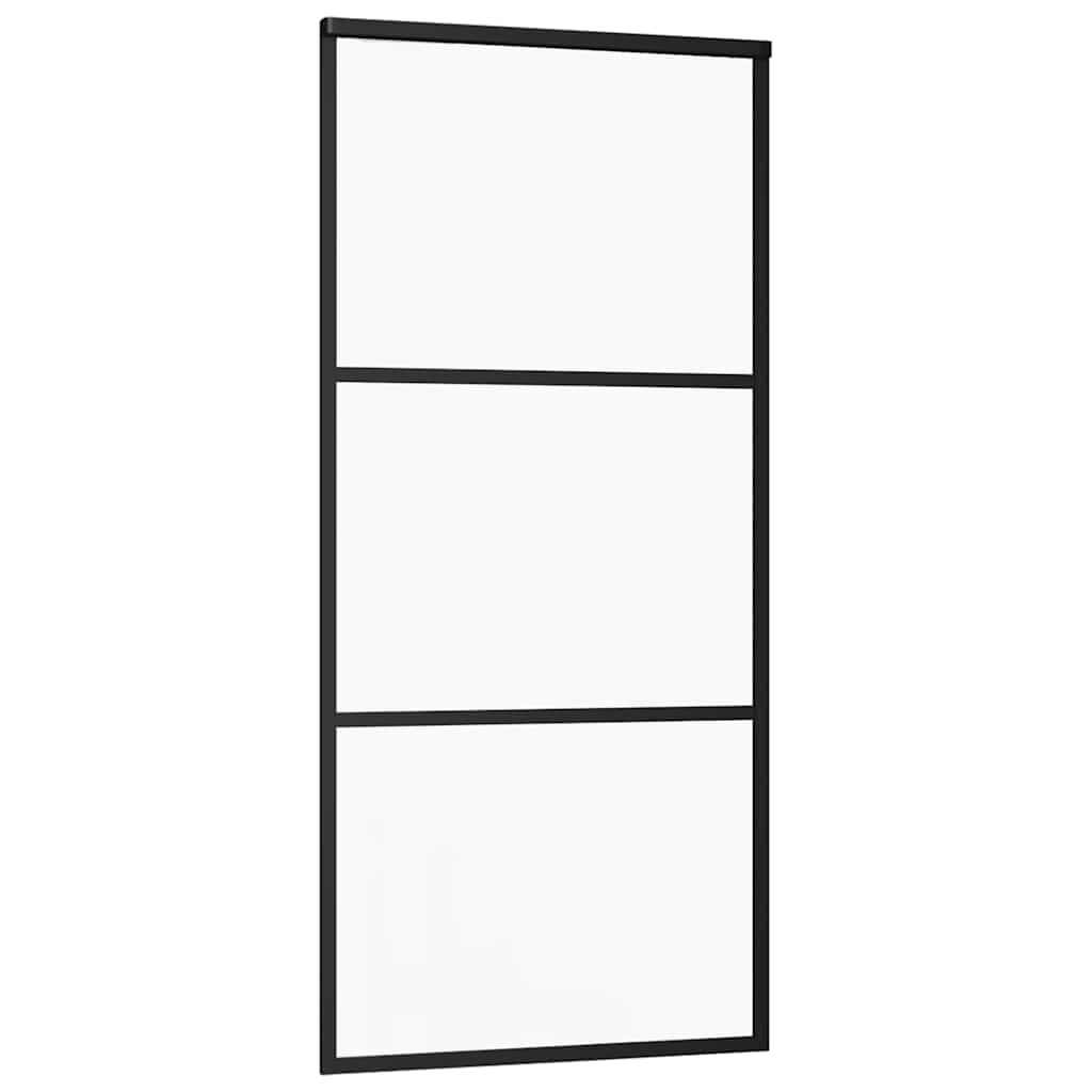 vidaXL Ușă glisantă cu set de feronerie neagră 90x205 cm Sticlă ESG