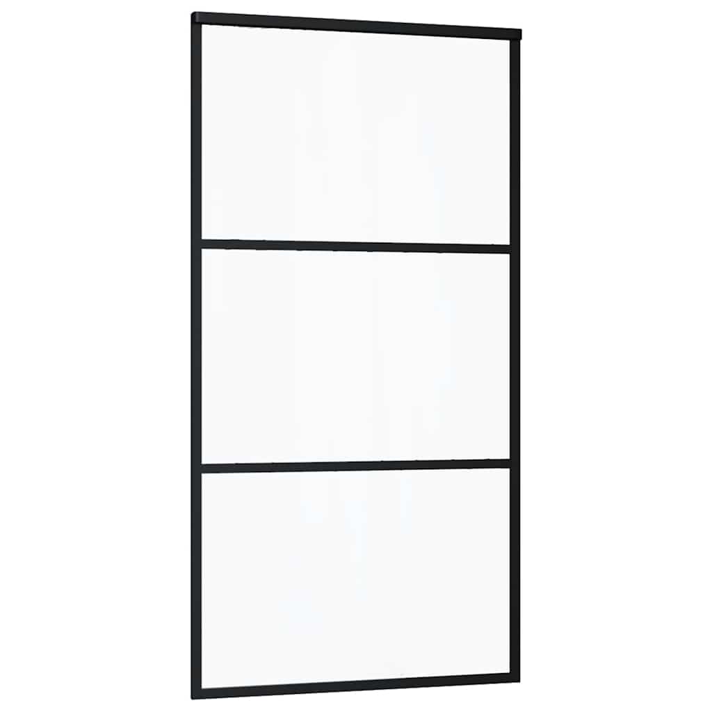 vidaXL Ușă glisantă cu set de feronerie neagră 102x205 cm Sticlă ESG vidaXL Ușă glisantă cu set de feronerie neagră 102x205 cm Sticlă ESG