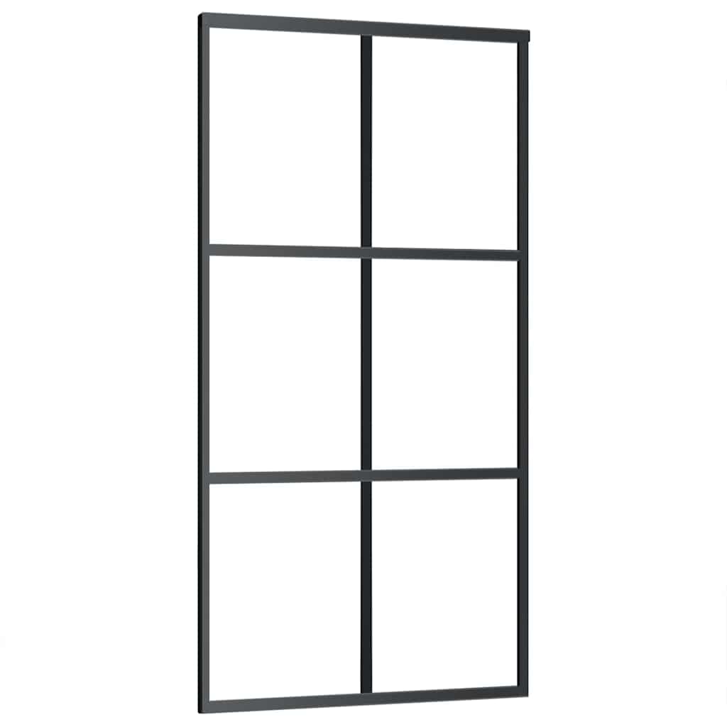 vidaXL Ușă glisantă cu set de feronerie neagră 102x205 cm Sticlă ESG