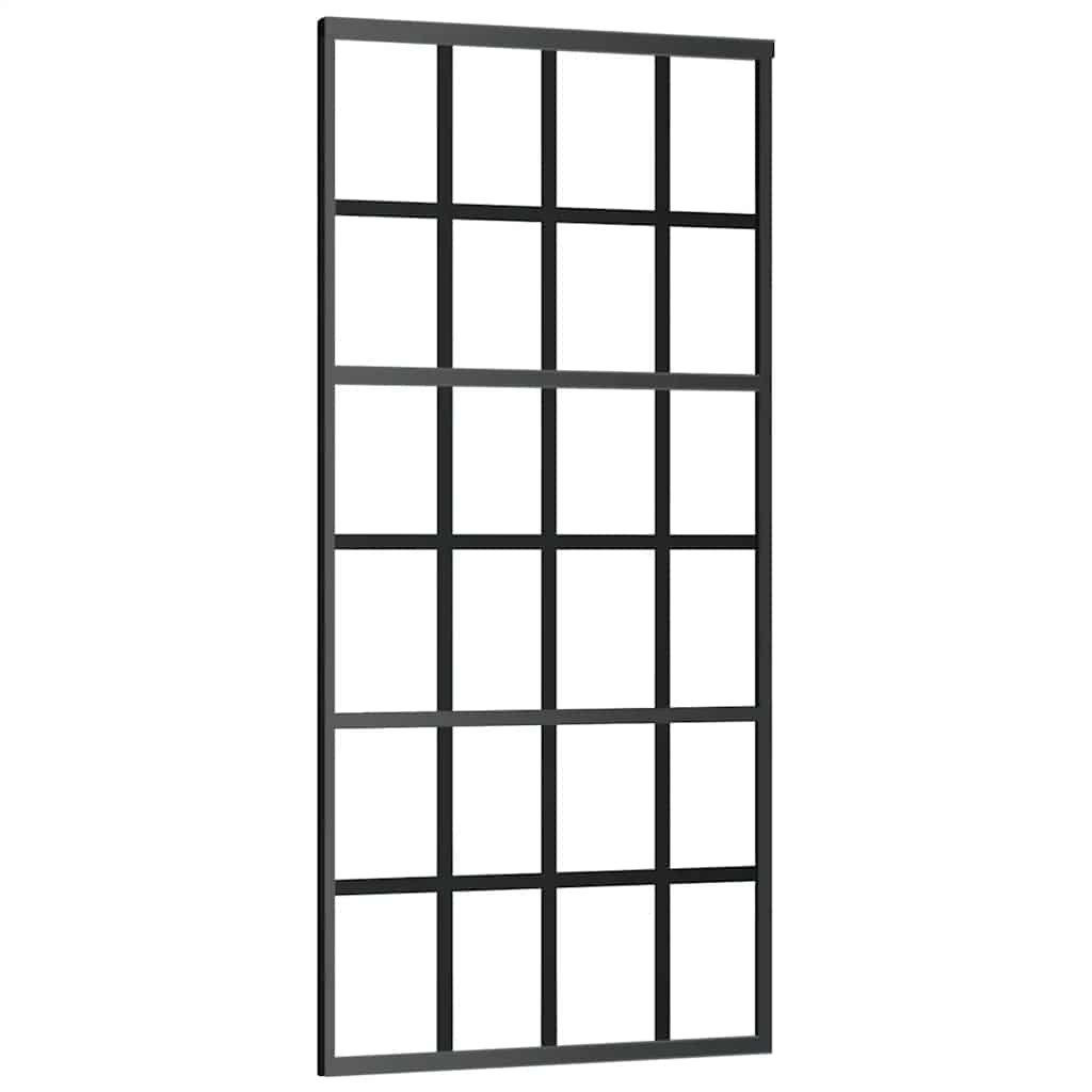 vidaXL Ușă glisantă cu set de feronerie neagră 90x205 cm Sticlă ESG