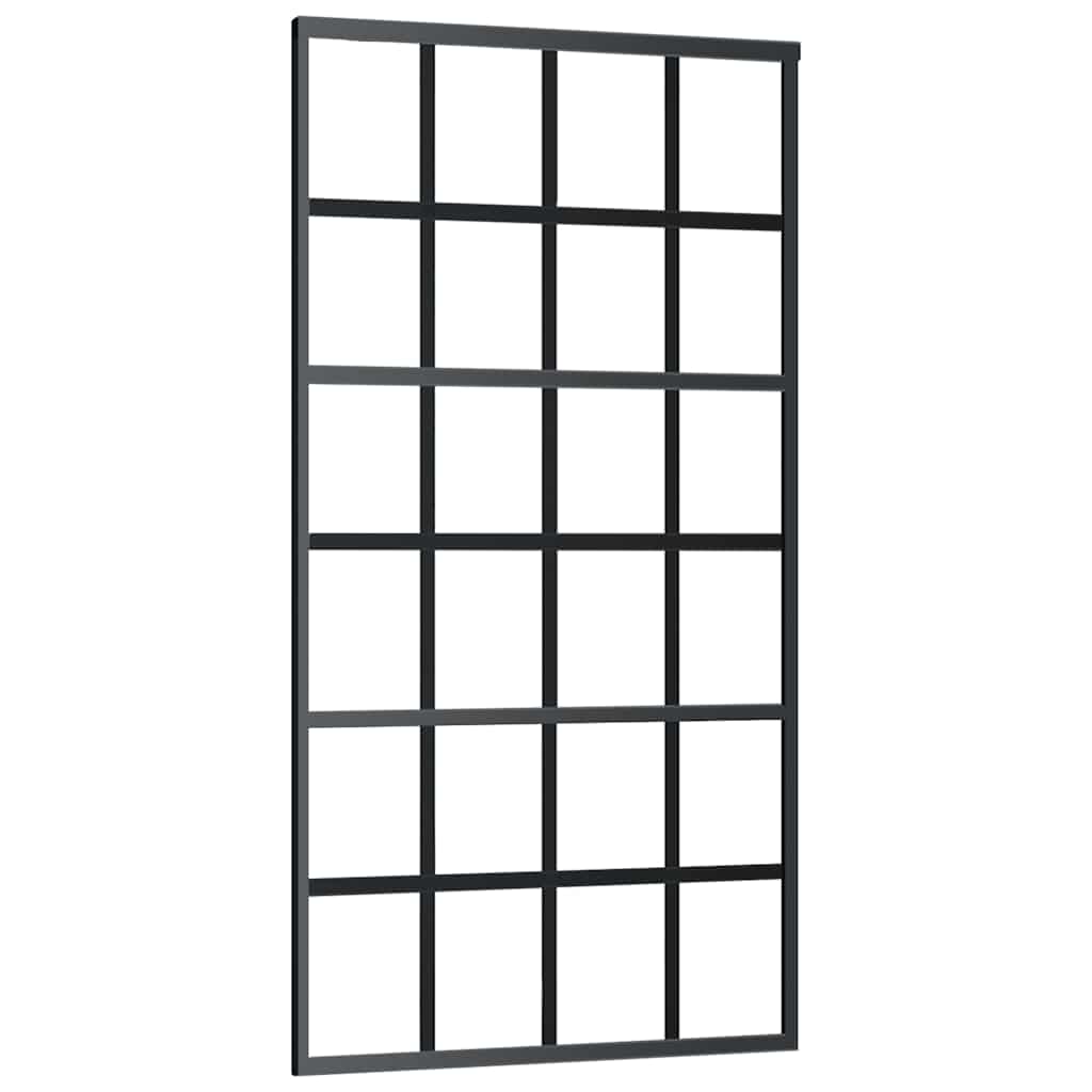 vidaXL Ușă glisantă cu set de feronerie neagră 102x205 cm Sticlă ESG vidaXL Ușă glisantă cu set de feronerie neagră 102x205 cm Sticlă ESG