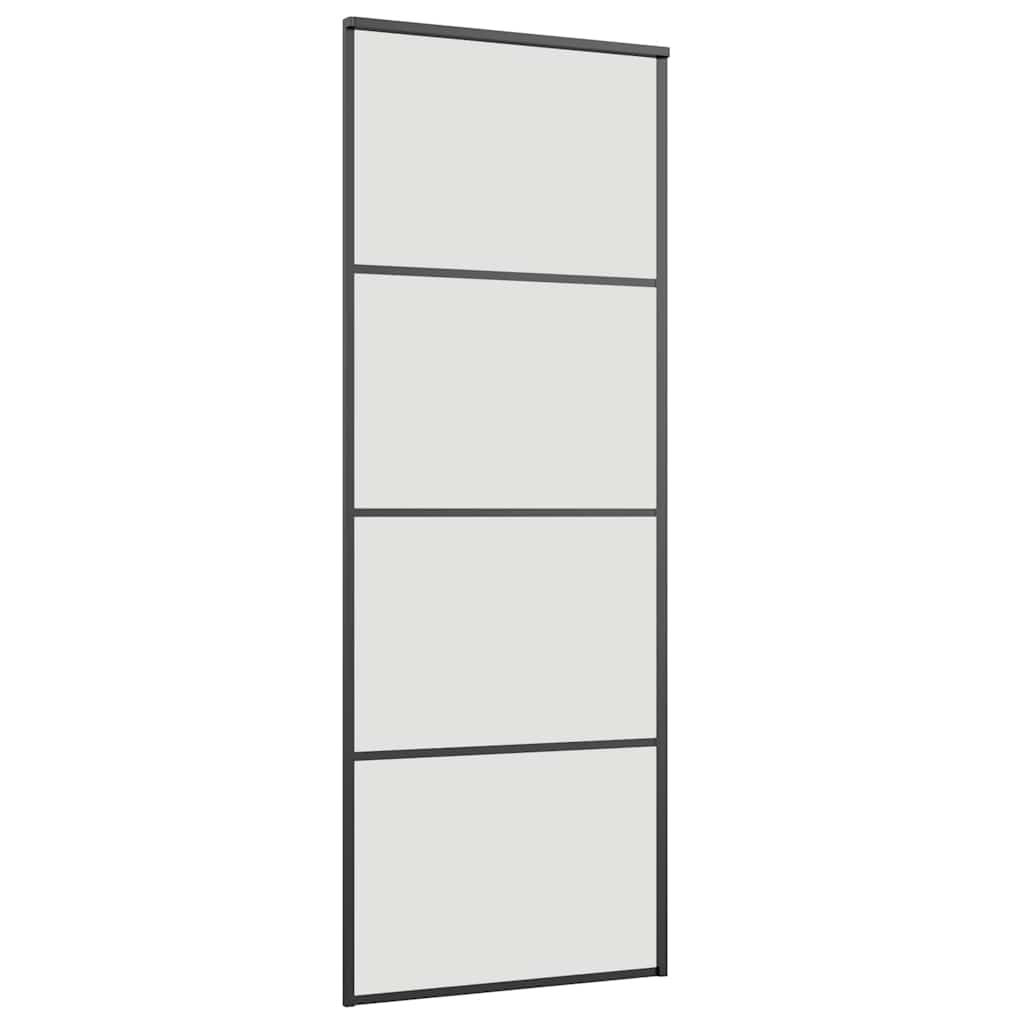 vidaXL Ușă glisantă cu set de feronerie neagră 76x205 cm Sticlă ESG vidaXL Ușă glisantă cu set de feronerie neagră 76x205 cm Sticlă ESG