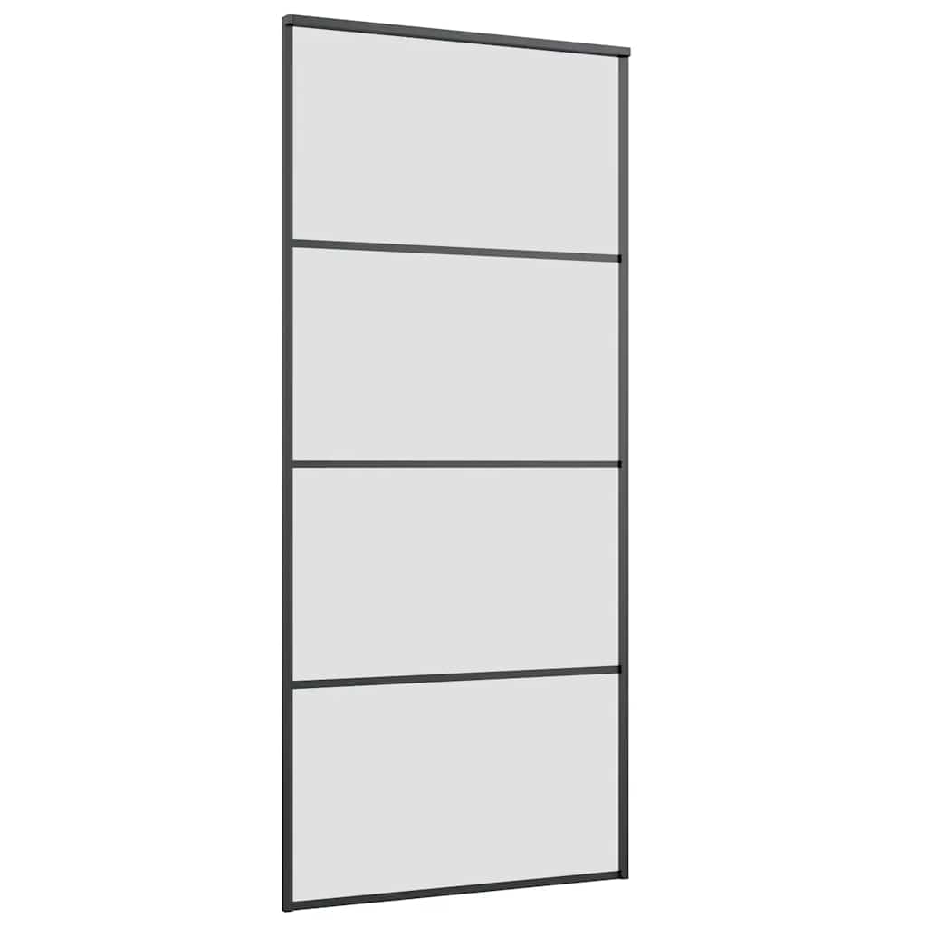vidaXL Ușă glisantă cu set de feronerie neagră 90x205 cm Sticlă ESG