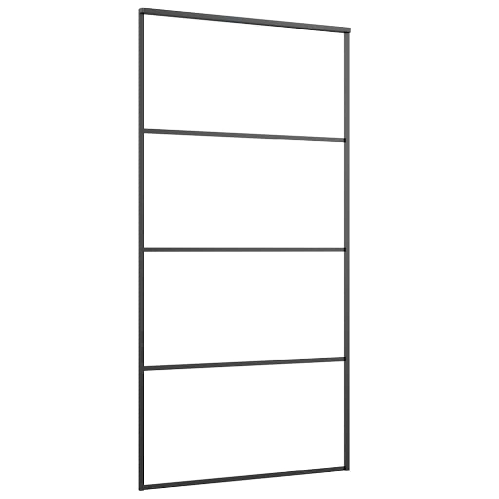 vidaXL Ușă glisantă cu set de feronerie neagră 102,5x205 cm Sticlă ESG vidaXL Ușă glisantă cu set de feronerie neagră 102,5x205 cm Sticlă ESG