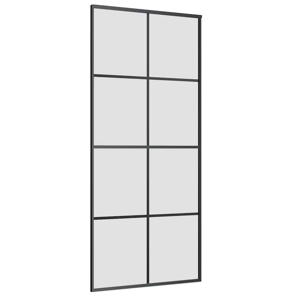 vidaXL Ușă glisantă cu set de feronerie neagră 90x205 cm Sticlă ESG