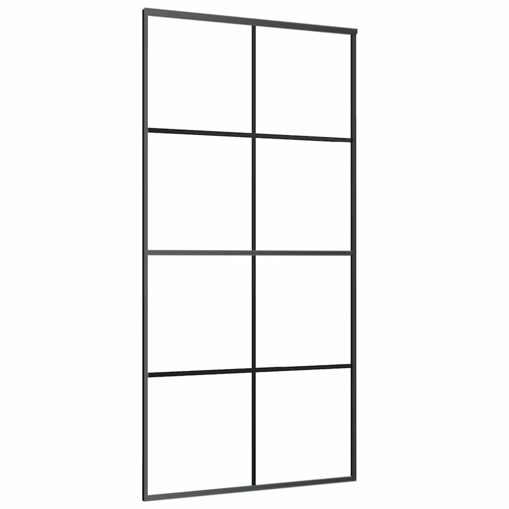 vidaXL Ușă glisantă cu set de feronerie neagră 102,5x205 cm Sticlă ESG