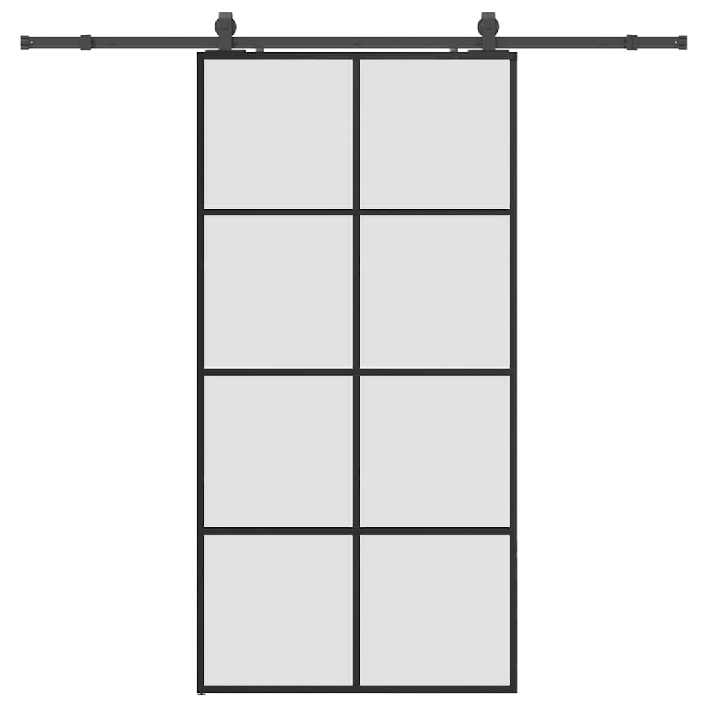 vidaXL Ușă glisantă cu set de feronerie neagră 102,5x205 cm Sticlă ESG
