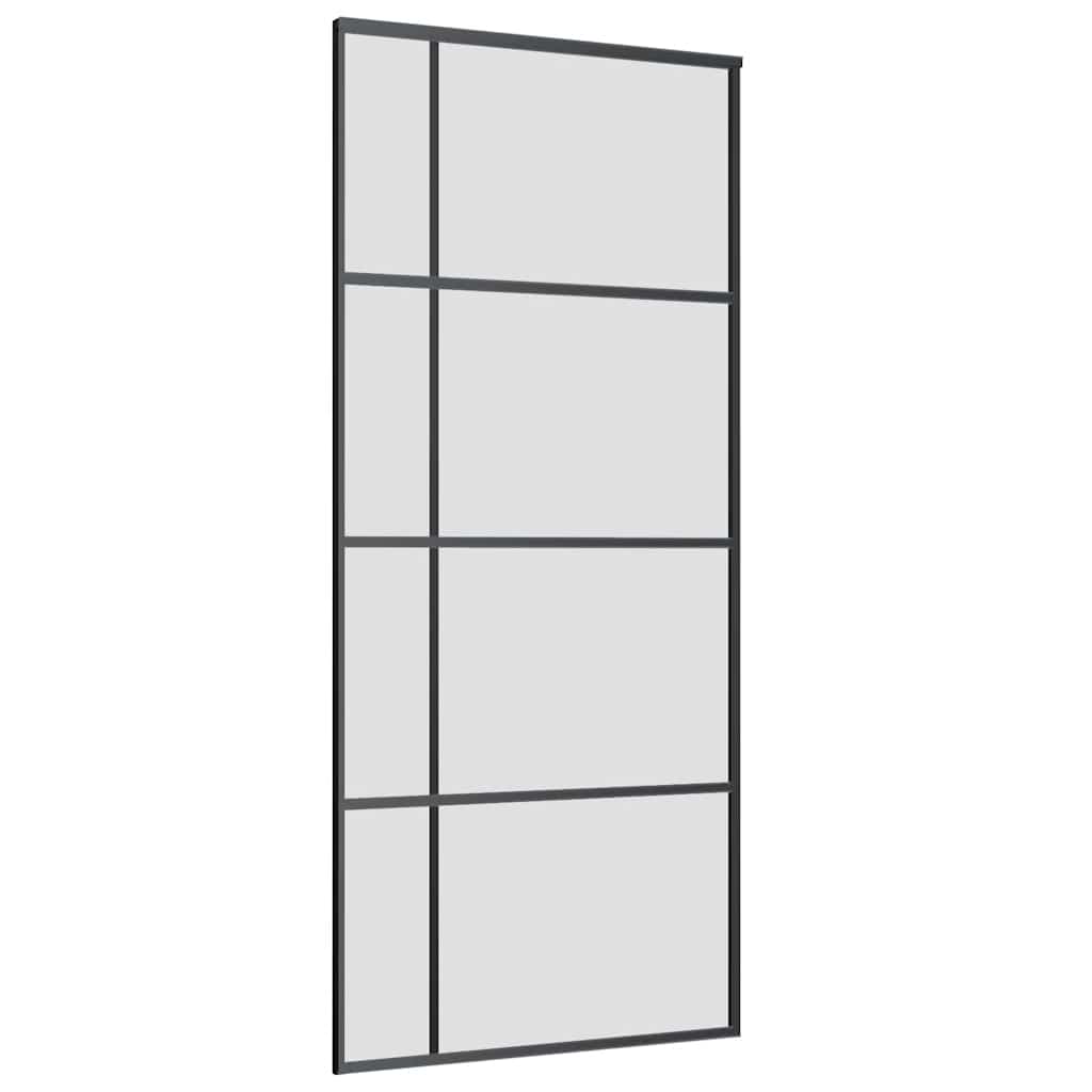 vidaXL Ușă glisantă cu set de feronerie neagră 90x205 cm Sticlă ESG