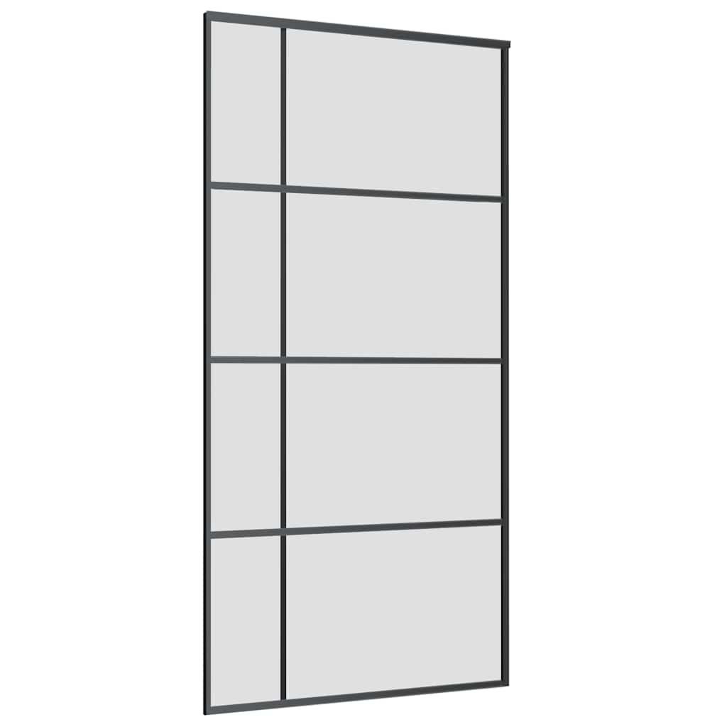 vidaXL Ușă glisantă cu set de feronerie neagră 102,5x205 cm Sticlă ESG vidaXL Ușă glisantă cu set de feronerie neagră 102,5x205 cm Sticlă ESG