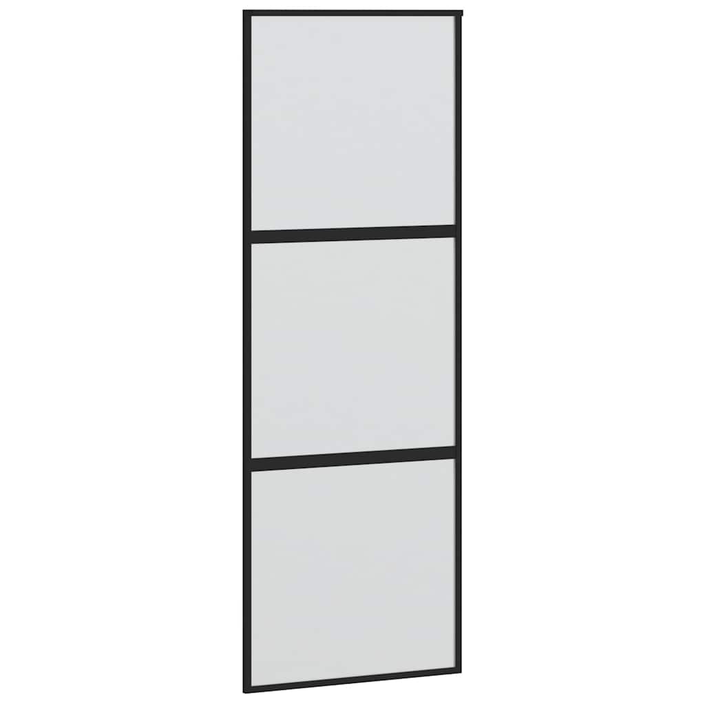 vidaXL Ușă glisantă cu set feronerie neagră 76x205cm sticlă securizată
