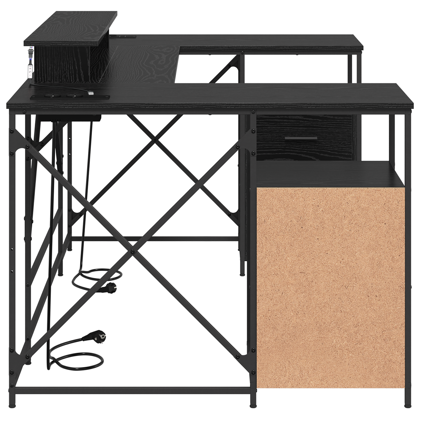 vidaXL Birou cu sertar Stejar negru 182 x 101 x 87.5 cm Lemn compozit vidaXL Birou cu sertar Stejar negru 182 x 101 x 87.5 cm Lemn compozit