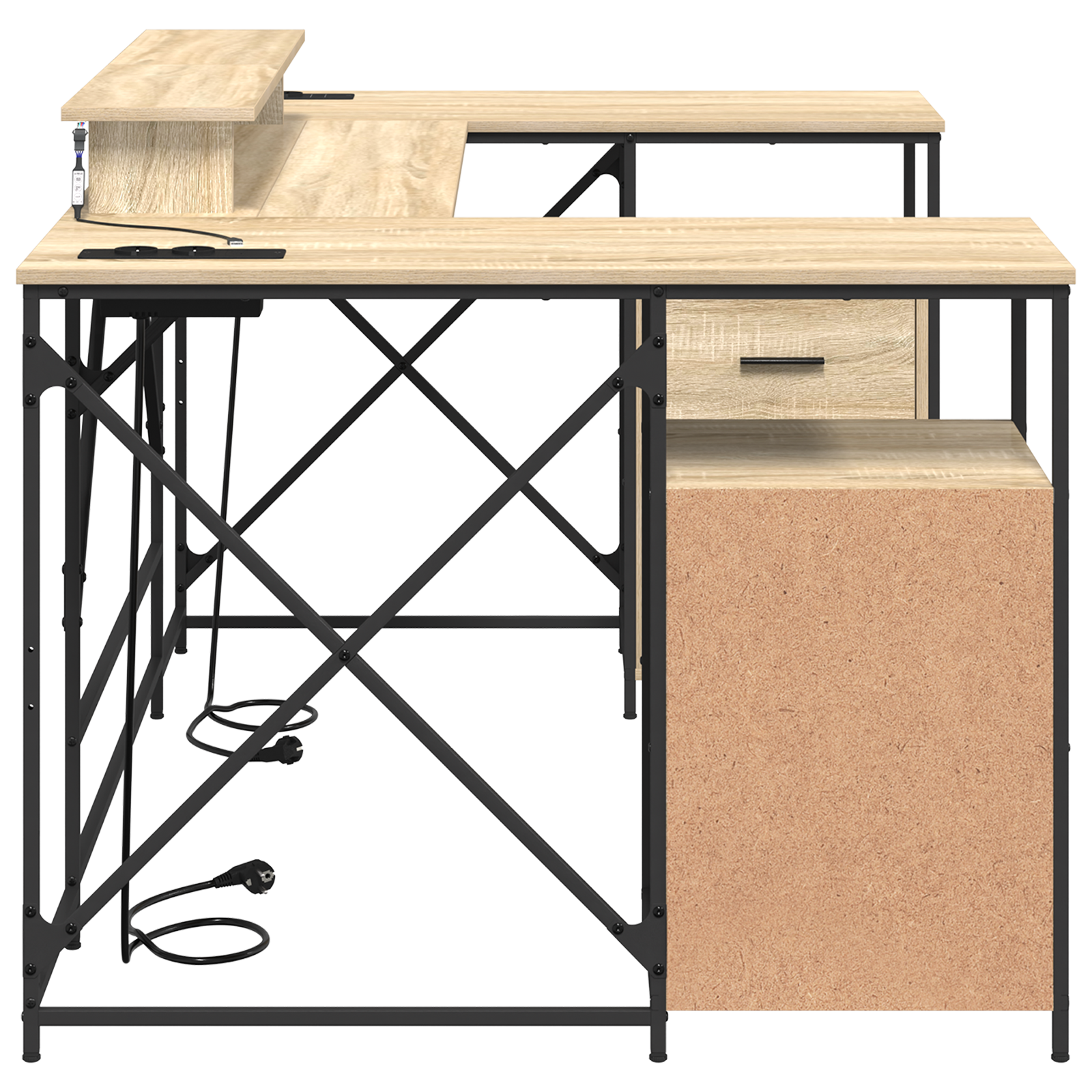 vidaXL Birou cu sertar Sonoma oak 182 x 101 x 87.5 cm Lemn compozit vidaXL Birou cu sertar Sonoma oak 182 x 101 x 87.5 cm Lemn compozit
