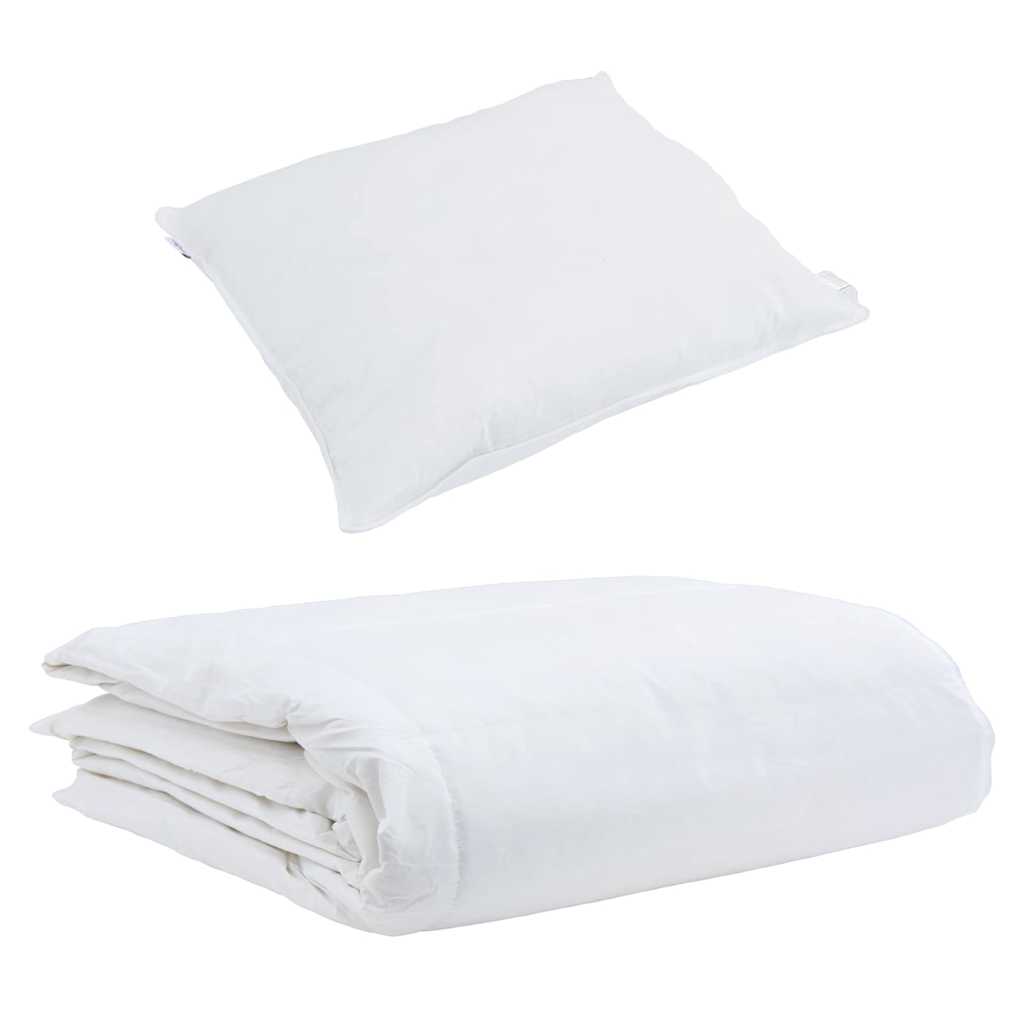 vidaXL Pilotă de vară cu pernă 2 pcs Alb Pene de rață