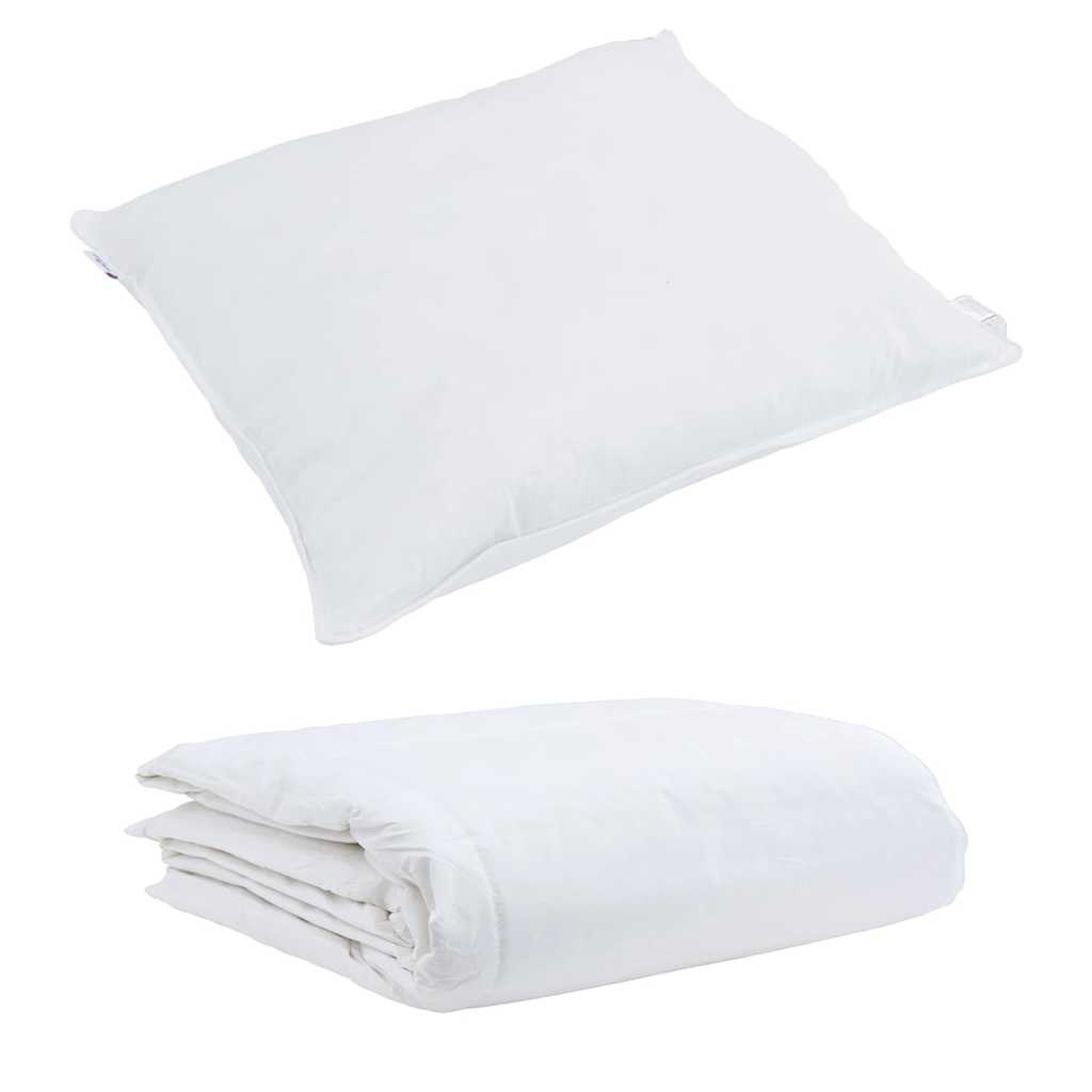 vidaXL Pilotă de vară cu pernă 2 pcs Alb Pene de rață