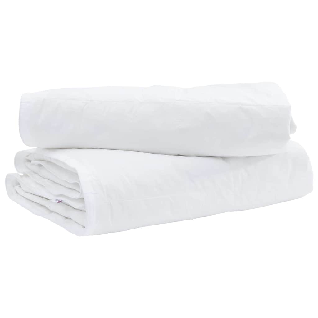 vidaXL Duvet 2 în 1 cu pernă 2 pcs Alb Pene de rață