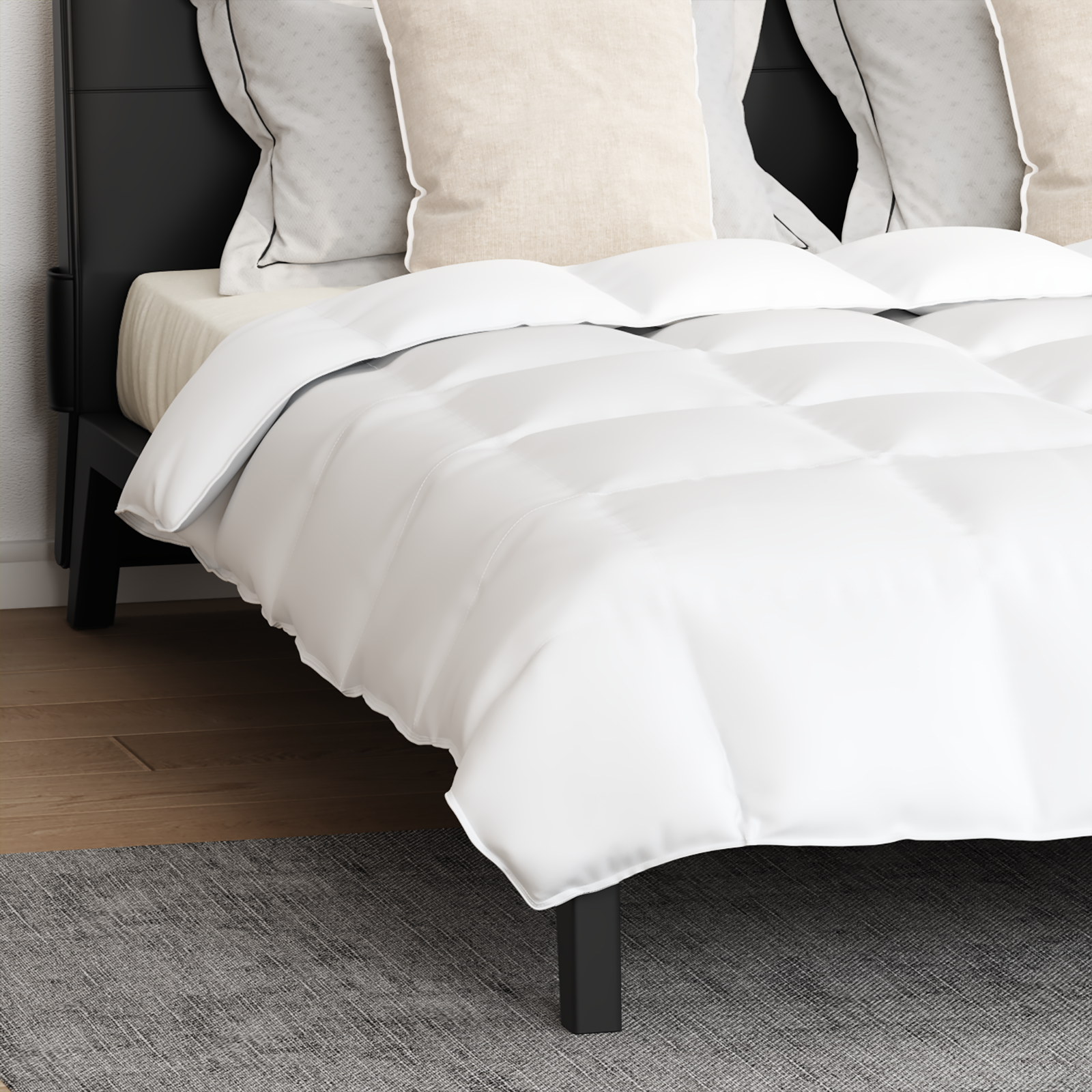 vidaXL Pilotă Altele cu pernă 3 pcs Alb 200 x 220 cm Jos vidaXL Pilotă Altele cu pernă 3 pcs Alb 200 x 220 cm Jos