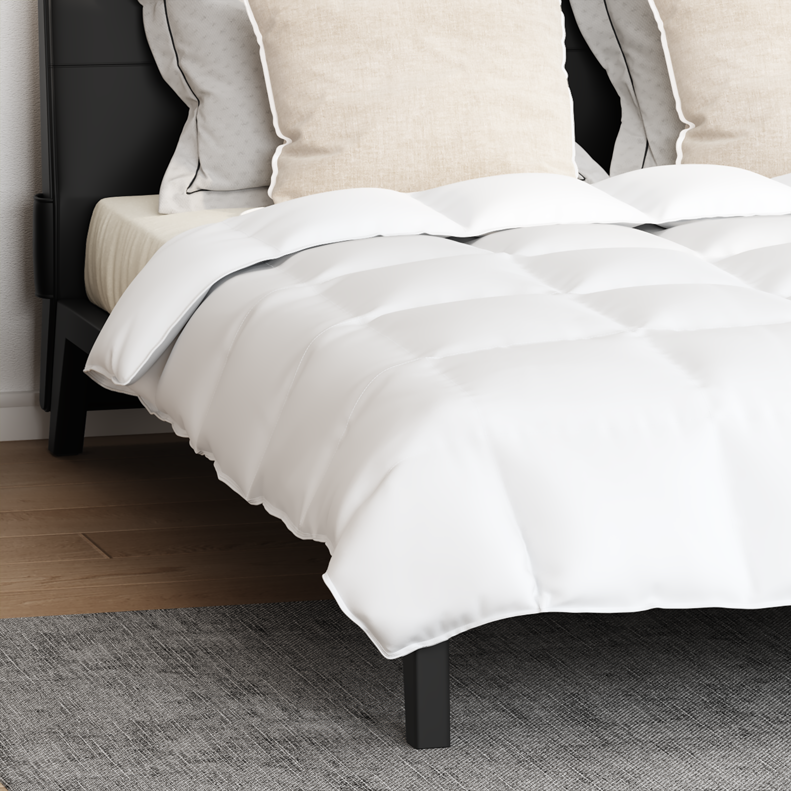 vidaXL Pilotă Altele cu pernă 3 pcs Alb 200 x 220 cm Jos vidaXL Pilotă Altele cu pernă 3 pcs Alb 200 x 220 cm Jos
