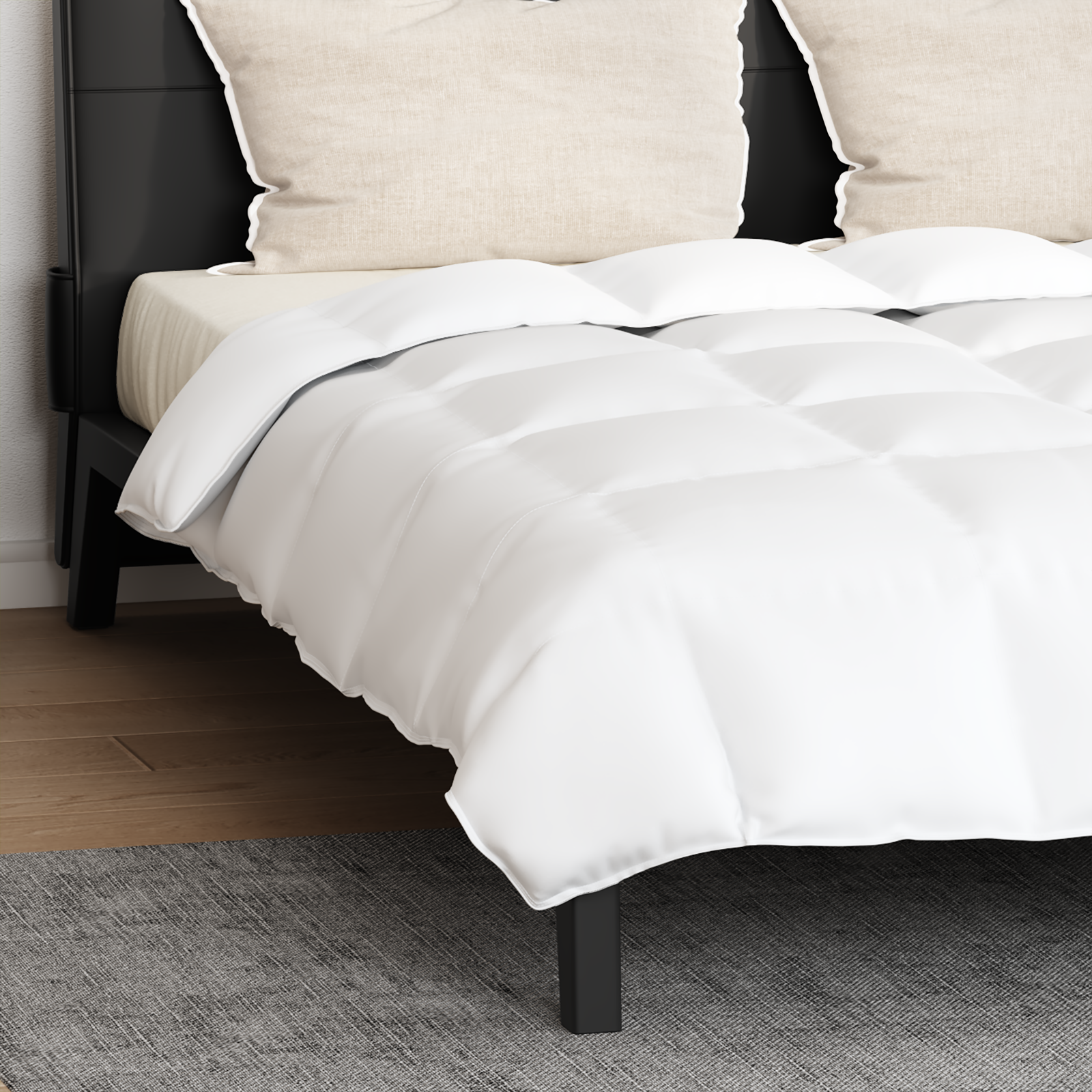 vidaXL Pilotă Altele cu pernă 3 pcs Alb 260 x 220 cm Jos vidaXL Pilotă Altele cu pernă 3 pcs Alb 260 x 220 cm Jos