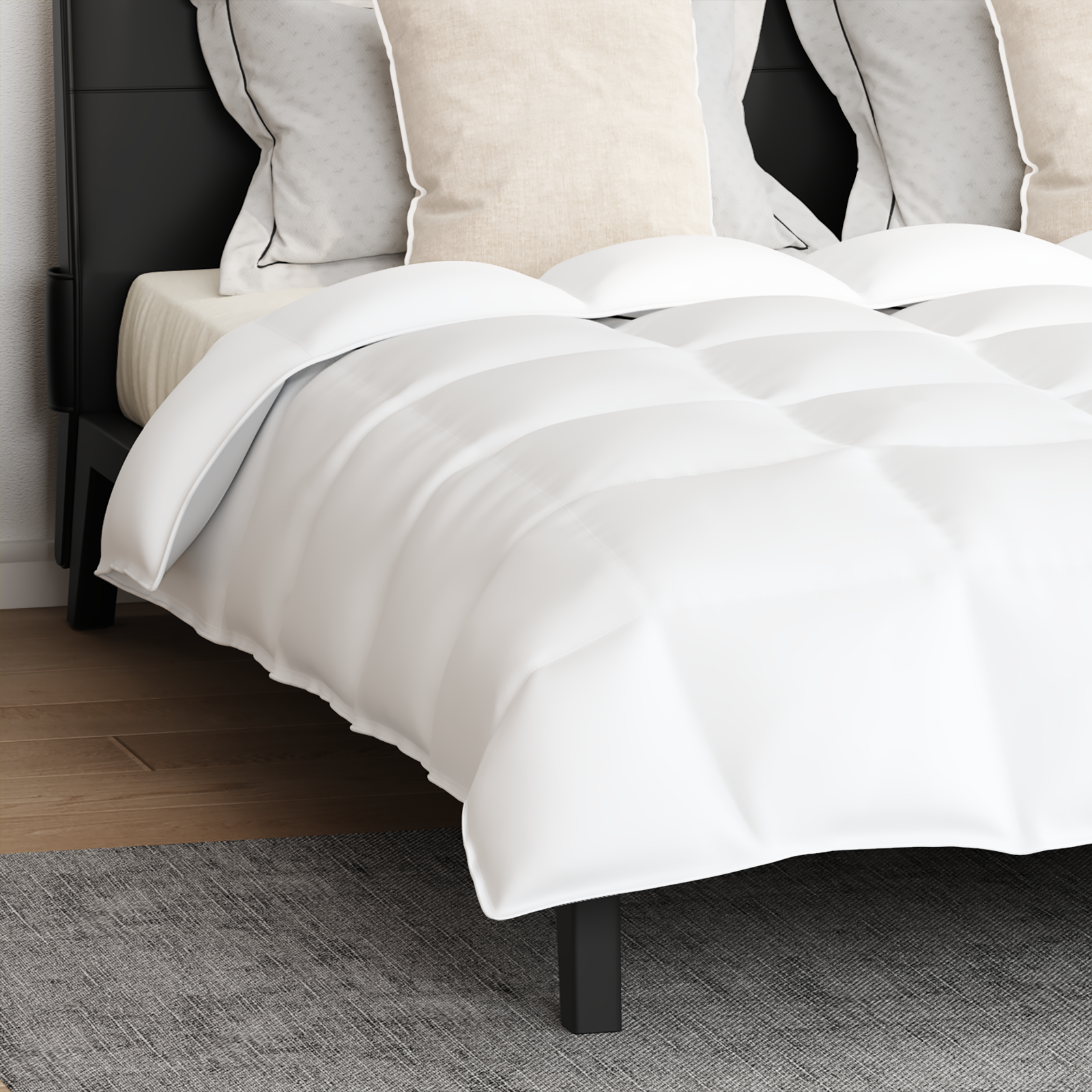 vidaXL Pilotă Altele cu pernă 3 pcs Alb 240 x 200 cm Jos vidaXL Pilotă Altele cu pernă 3 pcs Alb 240 x 200 cm Jos