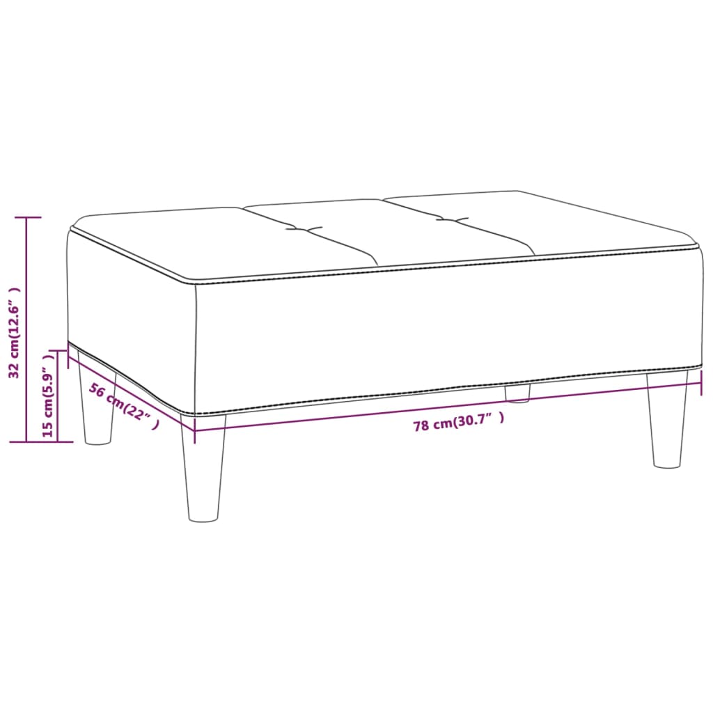 vidaXL Taburet, galben, 78x56x32 cm, catifea vidaXL Taburet, galben, 78x56x32 cm, catifea