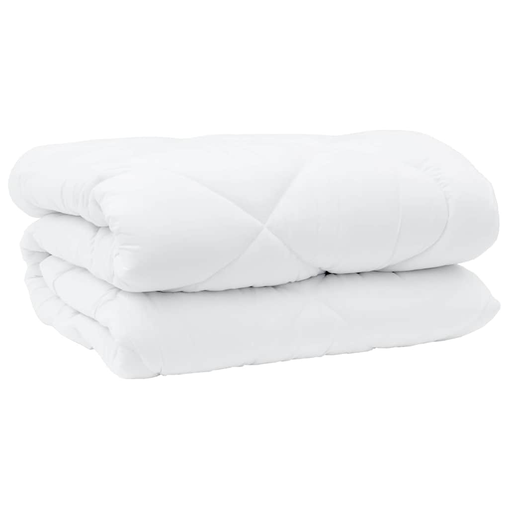 vidaXL Duvet cu perne cu pernă 3 pcs Alb Microfibră și Pene de Rață