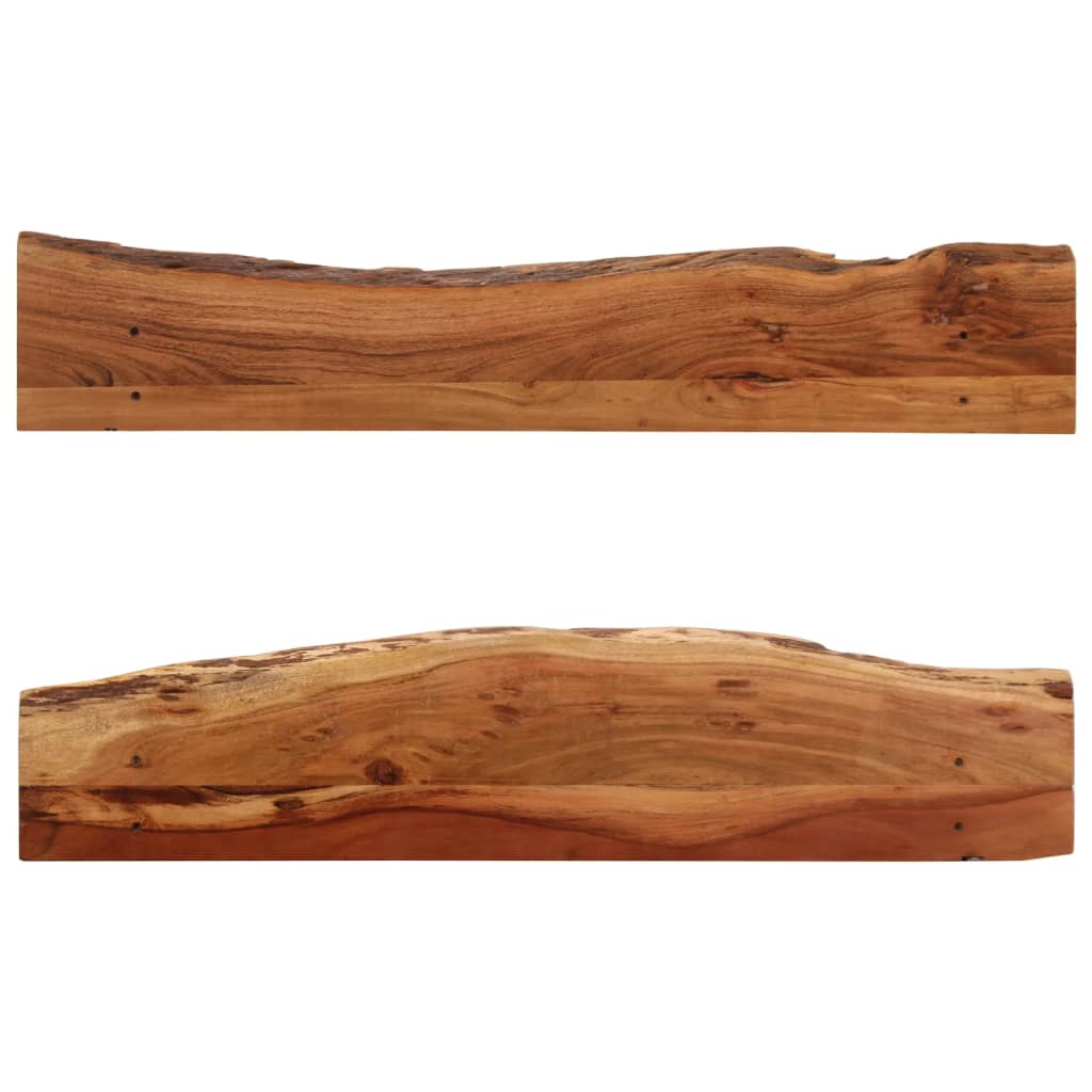 vidaXL Rafturi de perete, 2 buc., 110x20x18 cm, lemn masiv de acacia