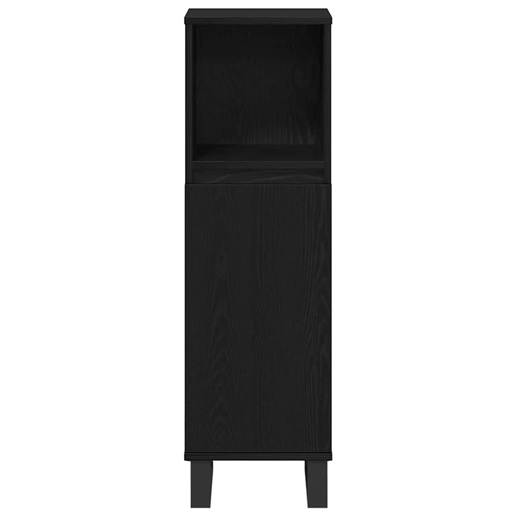 vidaXL Set de mobilier pentru baie cu ușă 3 pcs Negru Lemn compozit