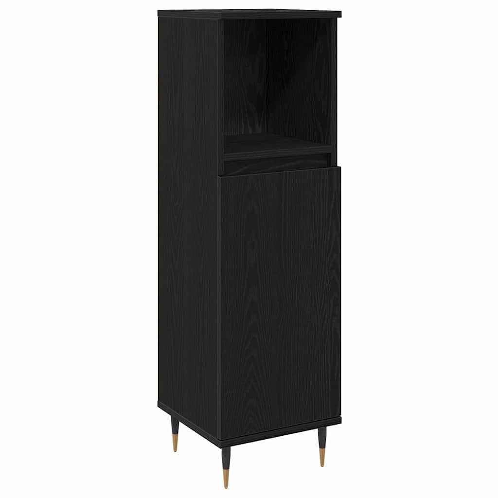 vidaXL Set de mobilier pentru baie 3 pcs Stejar Negru Lemn compozit