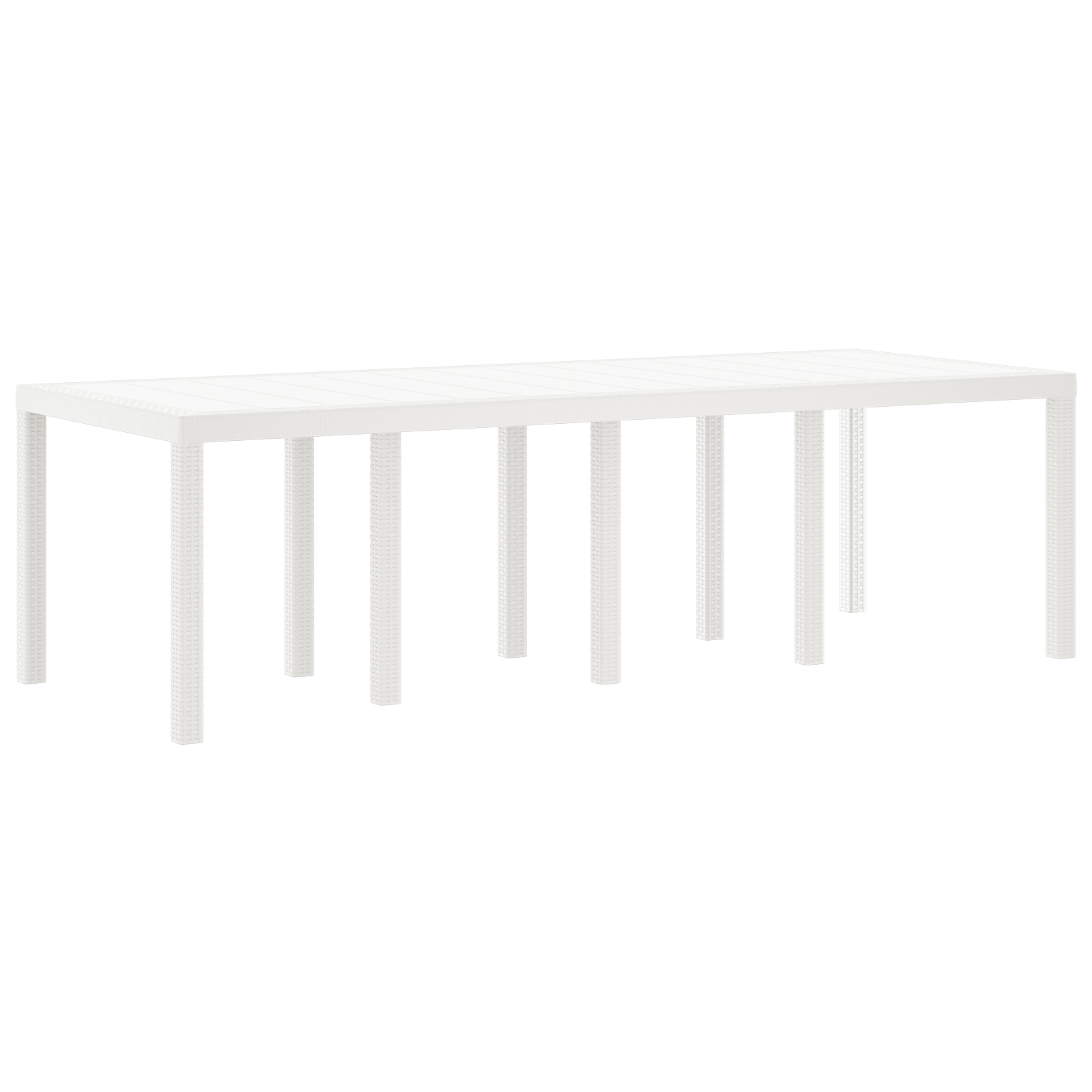 Masă de Grădină vidaXL Alb 250x100x73 cm Poli Rattan Masă de Grădină vidaXL Alb 250x100x73 cm Poli Rattan