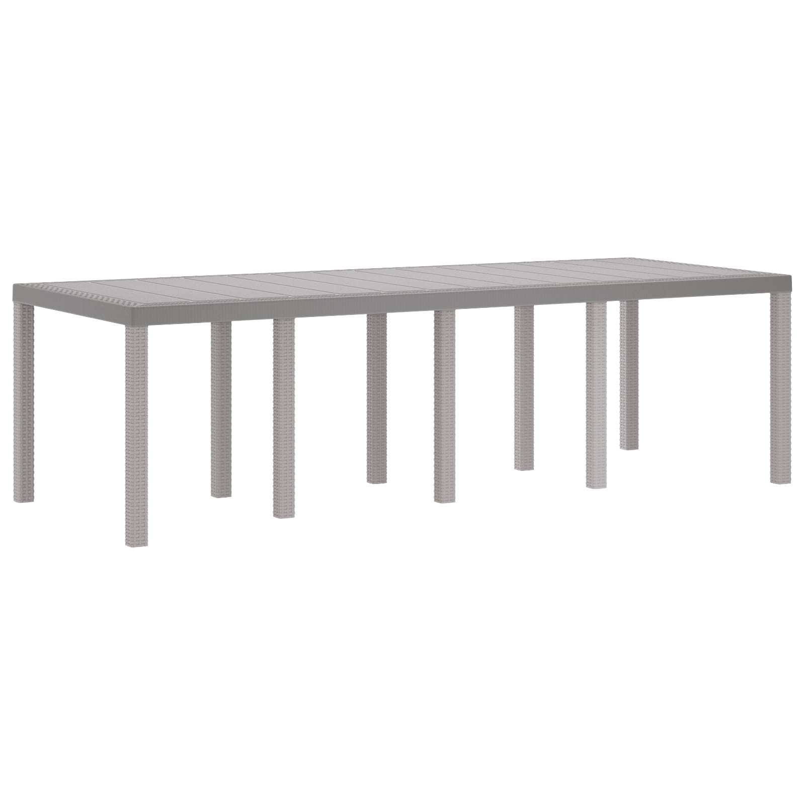 Masă de grădină vidaXL gri deschis 250x100x73 cm Poly Rattan Masă de grădină vidaXL gri deschis 250x100x73 cm Poly Rattan