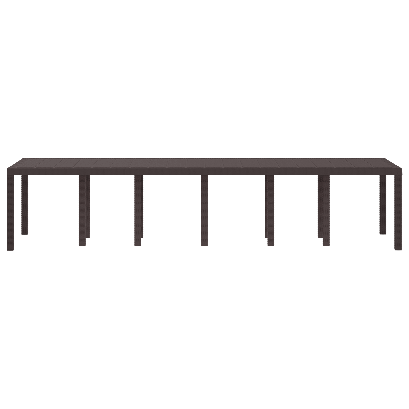 Masă de grădină vidaXL maro 350x100x73 cm din poli ratan Masă de grădină vidaXL maro 350x100x73 cm din poli ratan