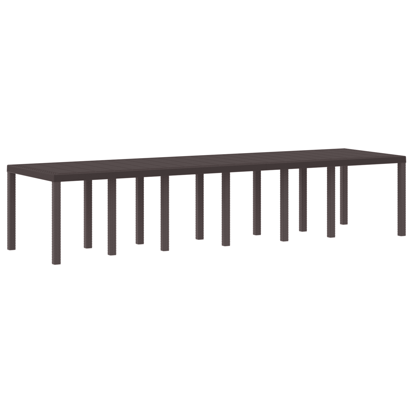 Masă de grădină vidaXL maro 350x100x73 cm din poli ratan Masă de grădină vidaXL maro 350x100x73 cm din poli ratan