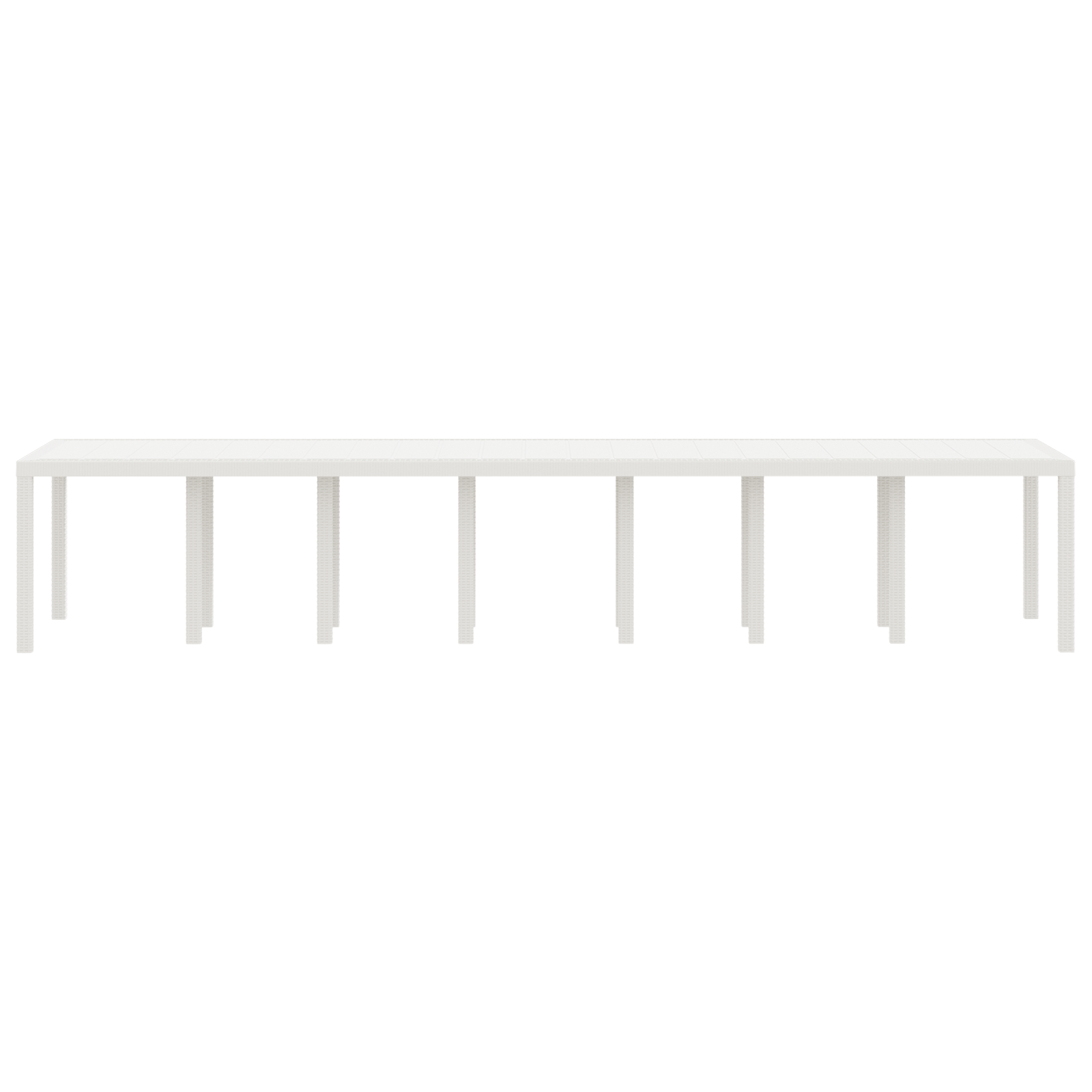 Masă de Grădină vidaXL albă 400x100x73 cm din rattan polimer Masă de Grădină vidaXL albă 400x100x73 cm din rattan polimer
