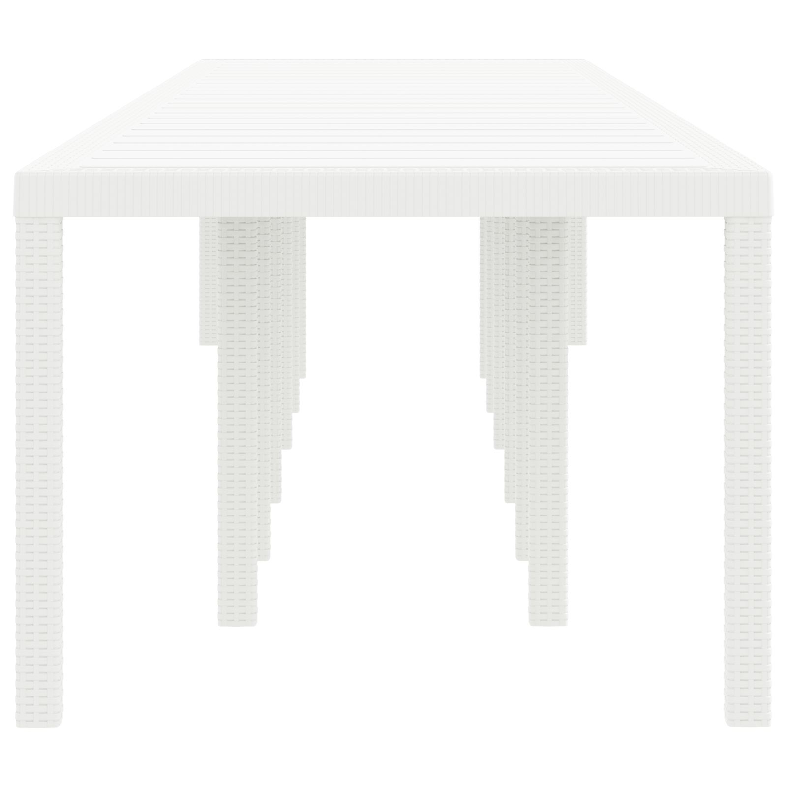 Masă de Grădină vidaXL albă 400x100x73 cm din rattan polimer Masă de Grădină vidaXL albă 400x100x73 cm din rattan polimer
