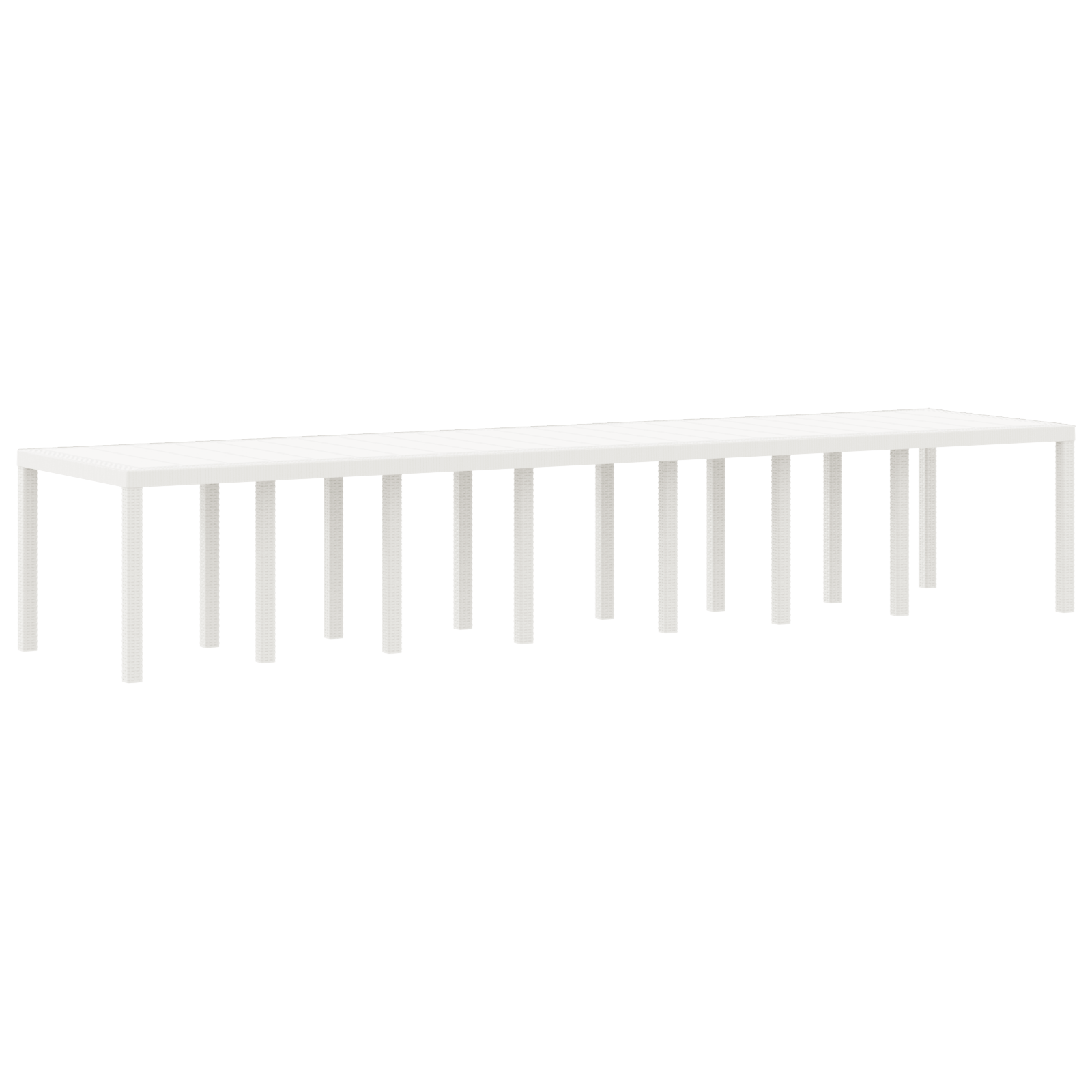 Masă de Grădină vidaXL albă 400x100x73 cm din rattan polimer Masă de Grădină vidaXL albă 400x100x73 cm din rattan polimer