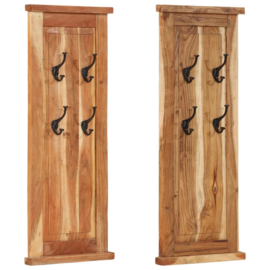 vidaXL Cuiere de haine, 2 buc., 38x100 cm, lemn masiv de acacia vidaXL Cuiere de haine, 2 buc., 38x100 cm, lemn masiv de acacia