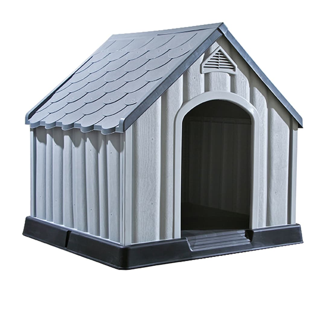 vidaXL Cușcă pentru câini, gri, 92x87x91 cm, plastic