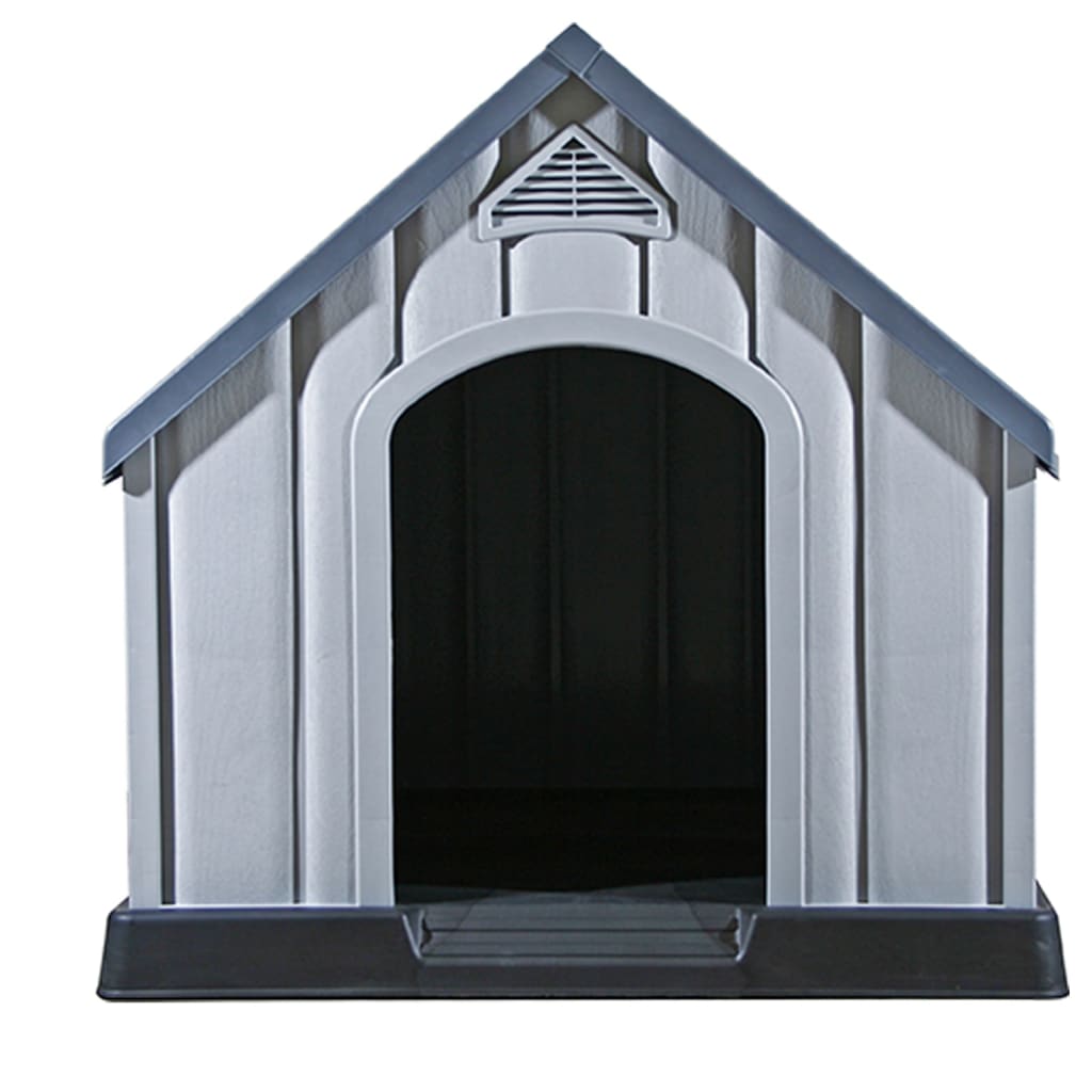 vidaXL Cușcă pentru câini, gri, 92x87x91 cm, plastic