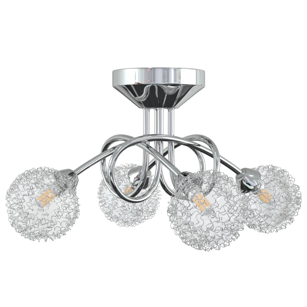 vidaXL Plafonieră cu abajururi cu plasă sârmă pentru 4 becuri LED G9